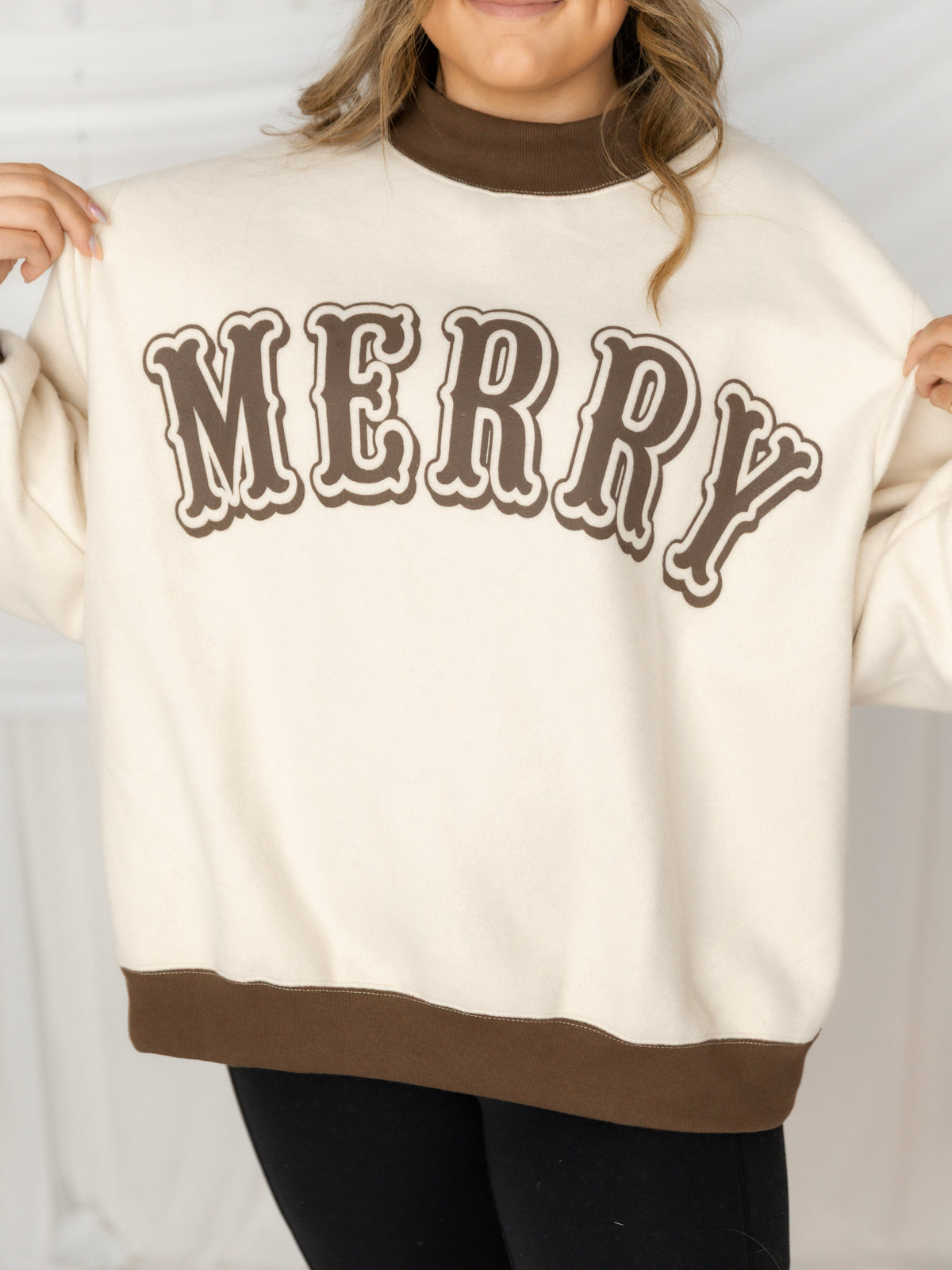 Merry Gingerbread Reversible Mockneck Sweatshirt