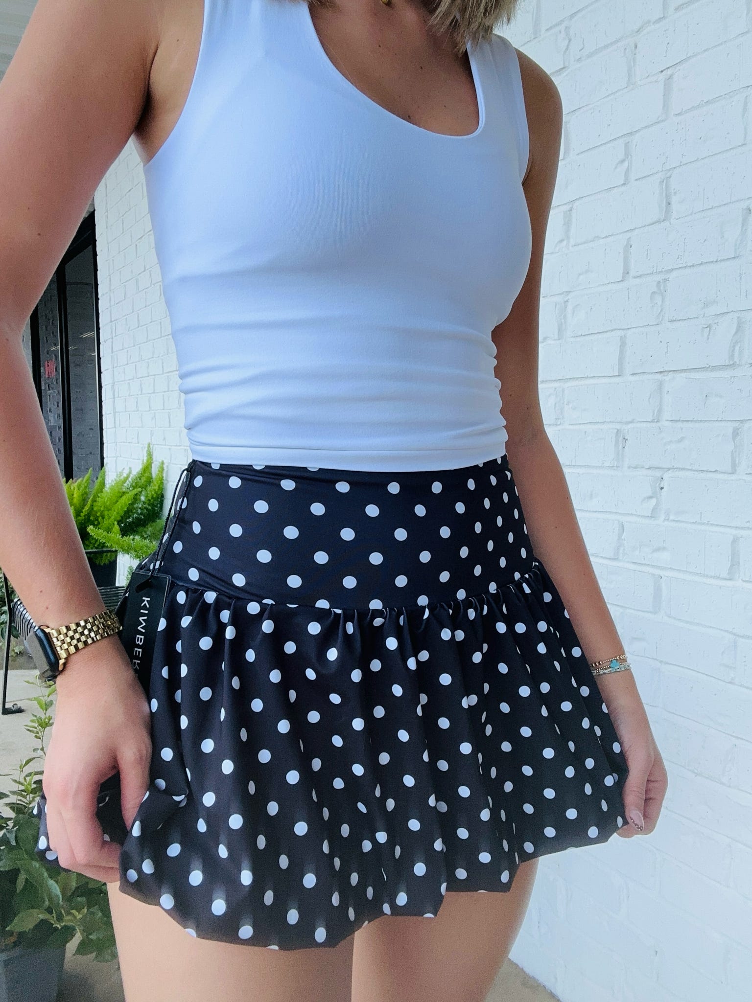 Polka Dot Bubble Active Skirt