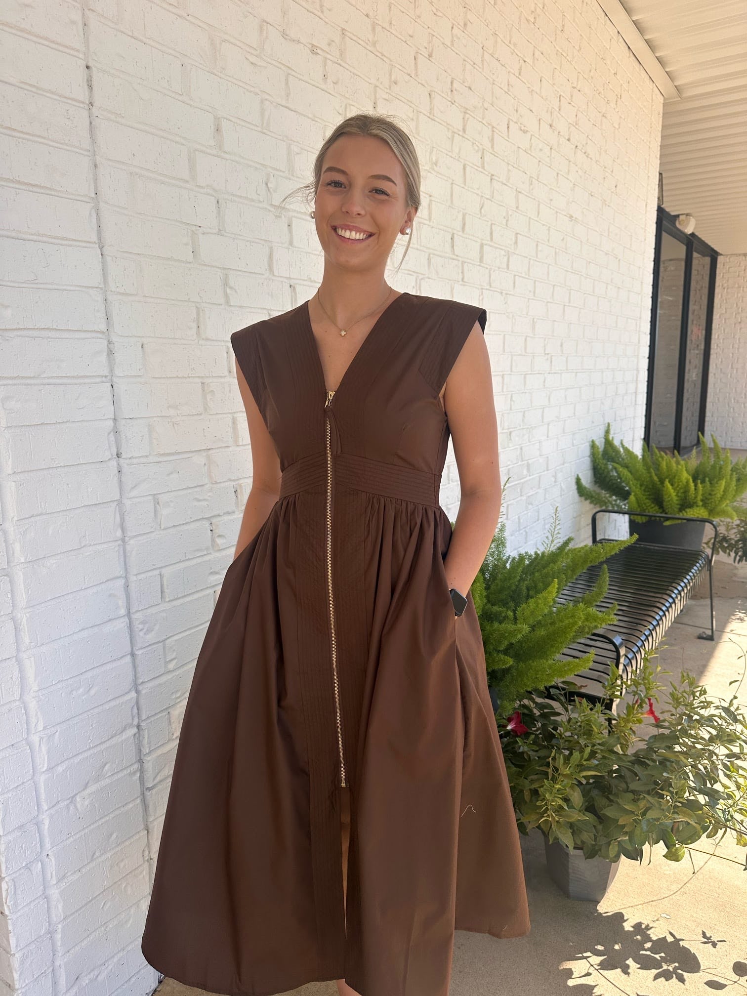 Jessica 2.0 Zip Up Midi Dress