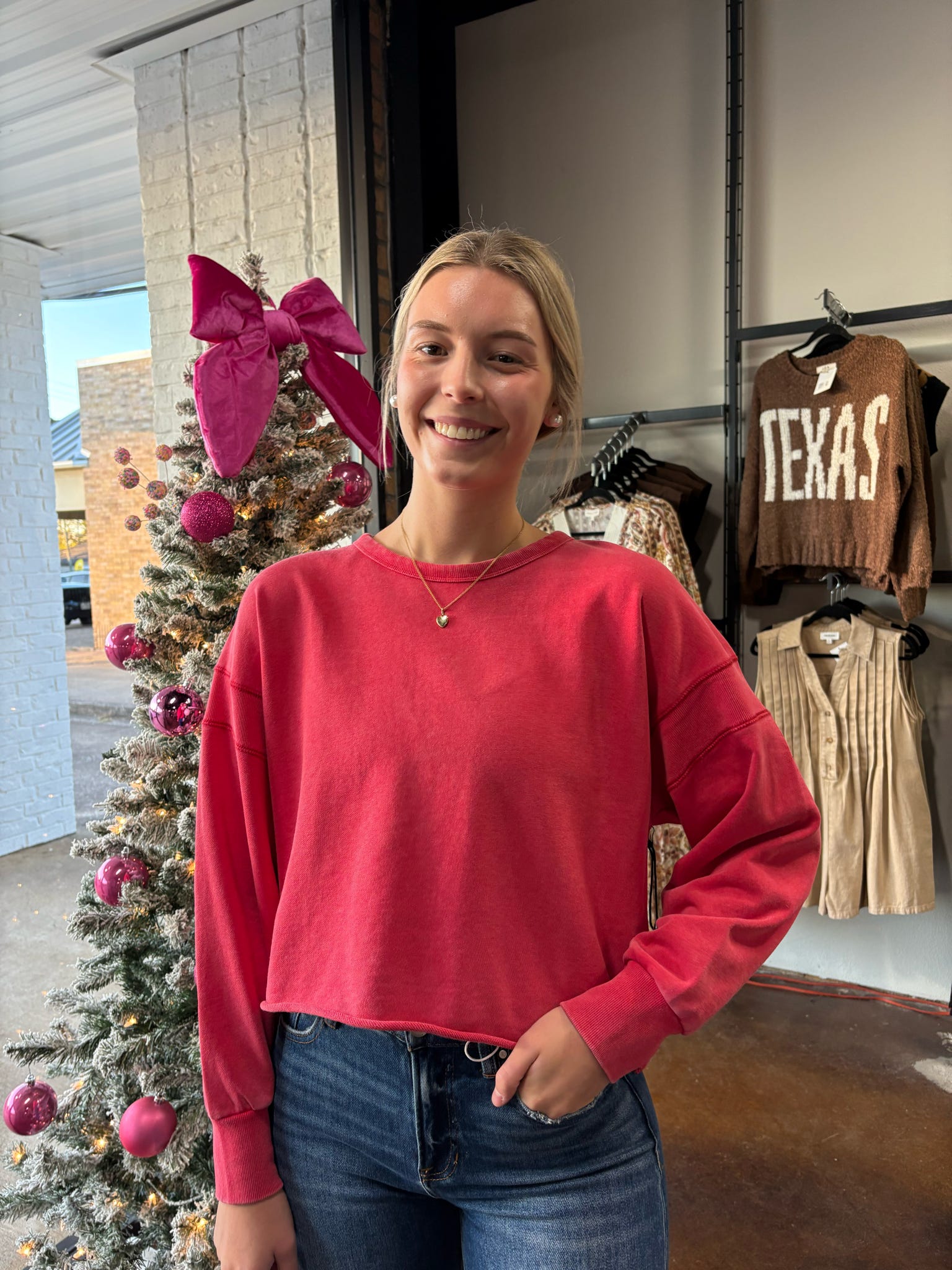 Mineral Washed Cutout Back Sweatshirt