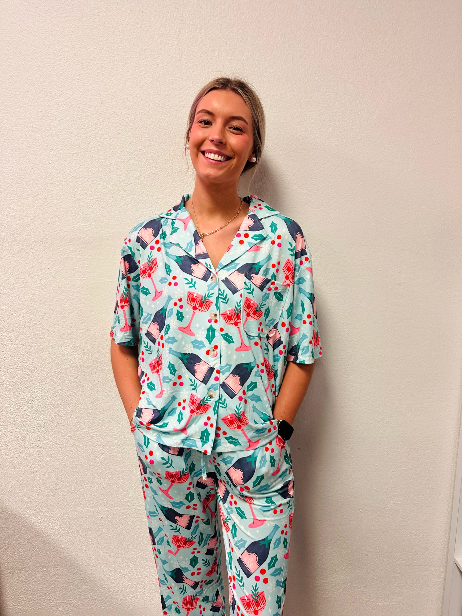 Katydid Holiday Champagne PJ Set