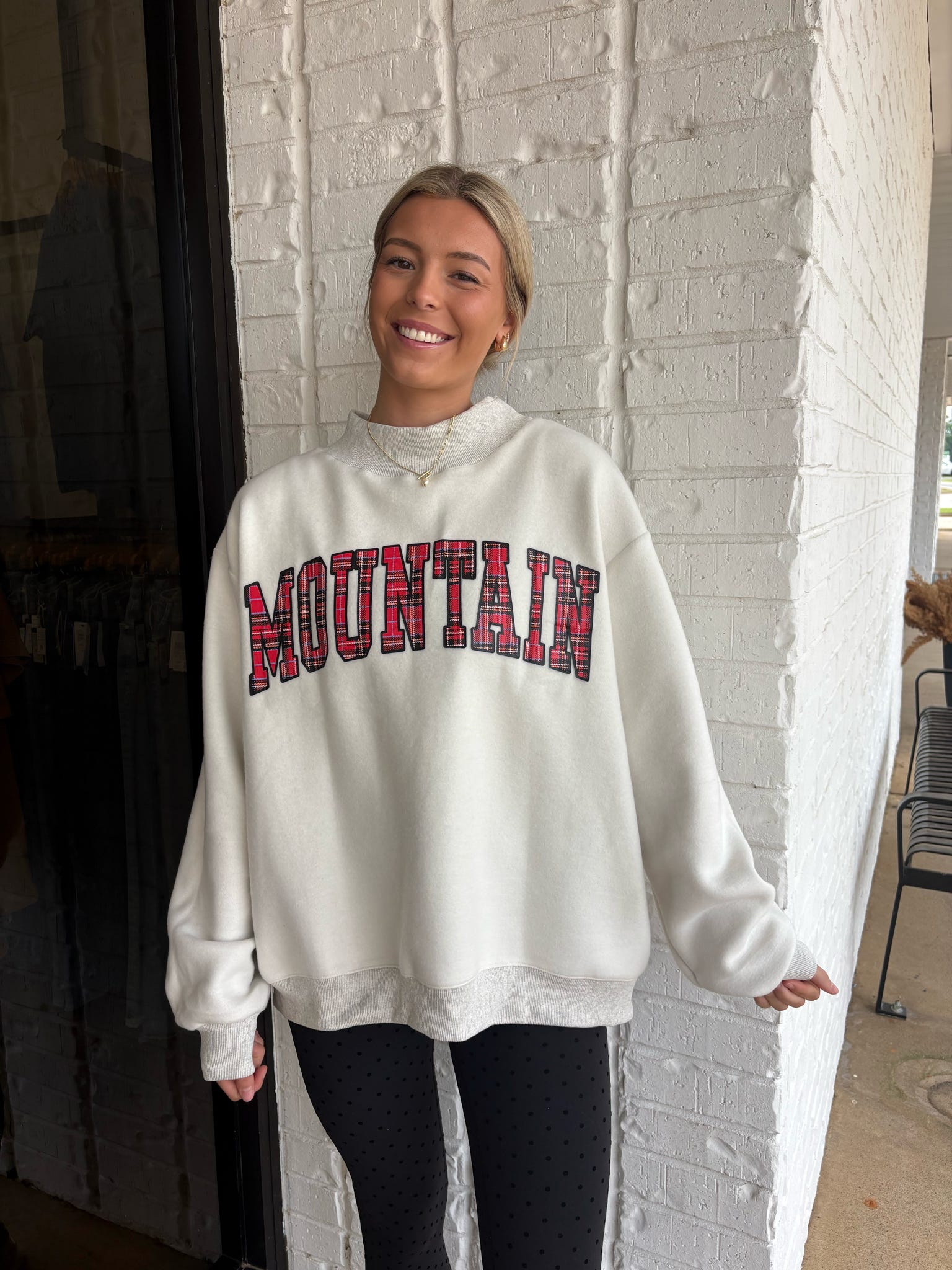 Oversized Reverse Mock Neck Sweatshirt
