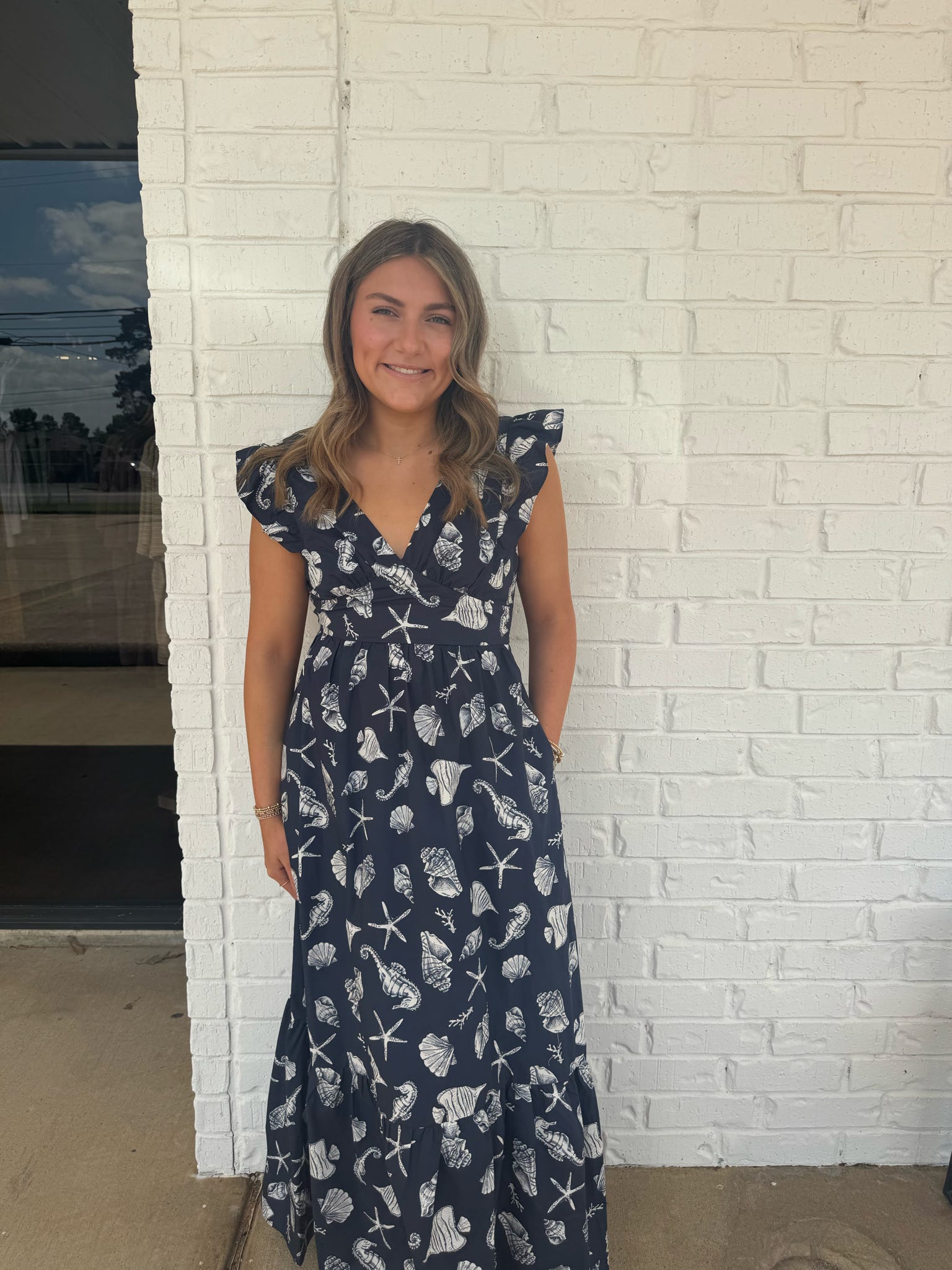 Seashell Ruffle Maxi Dress