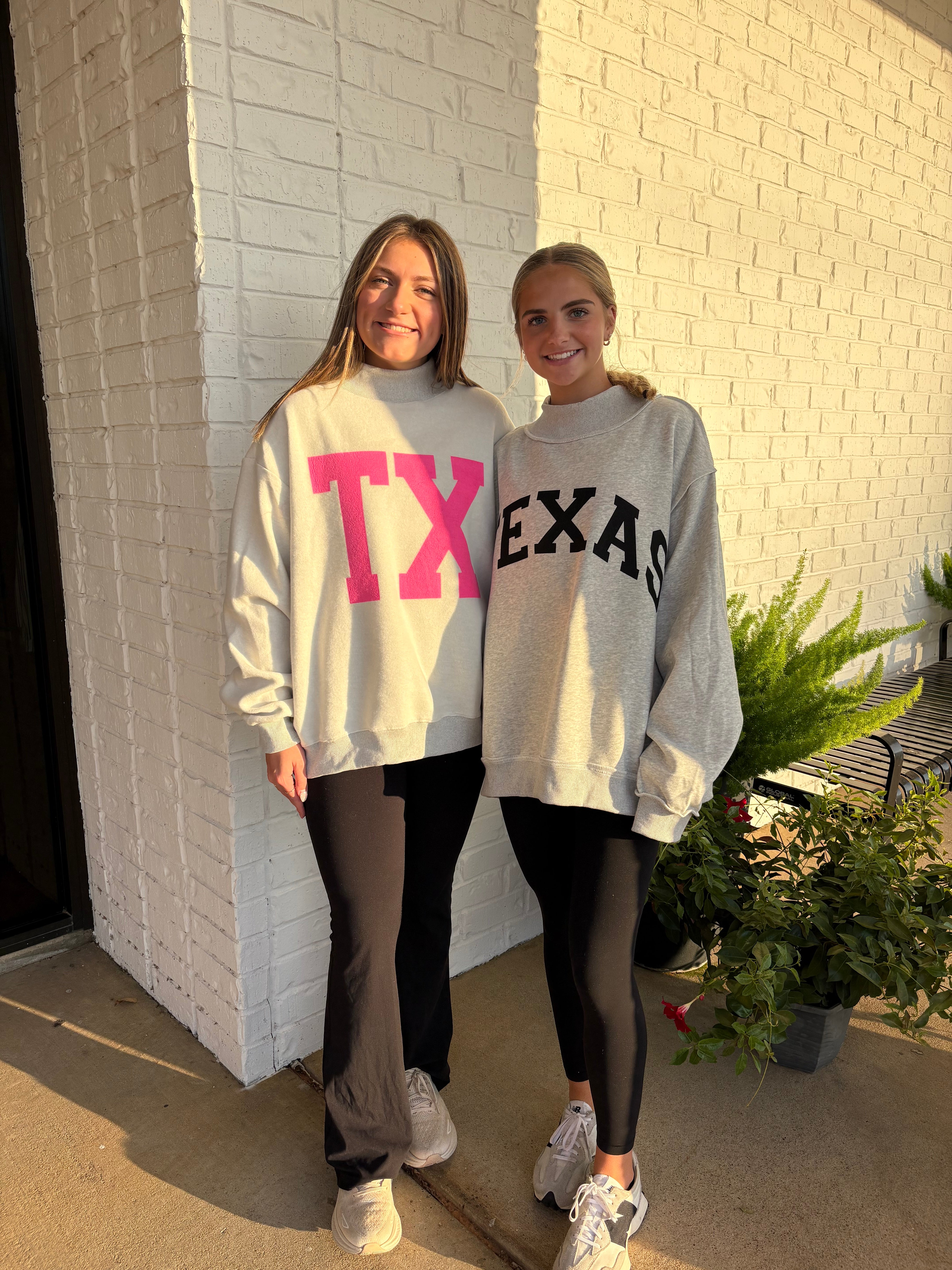 Oversized Reverse Mock Neck Sweatshirt