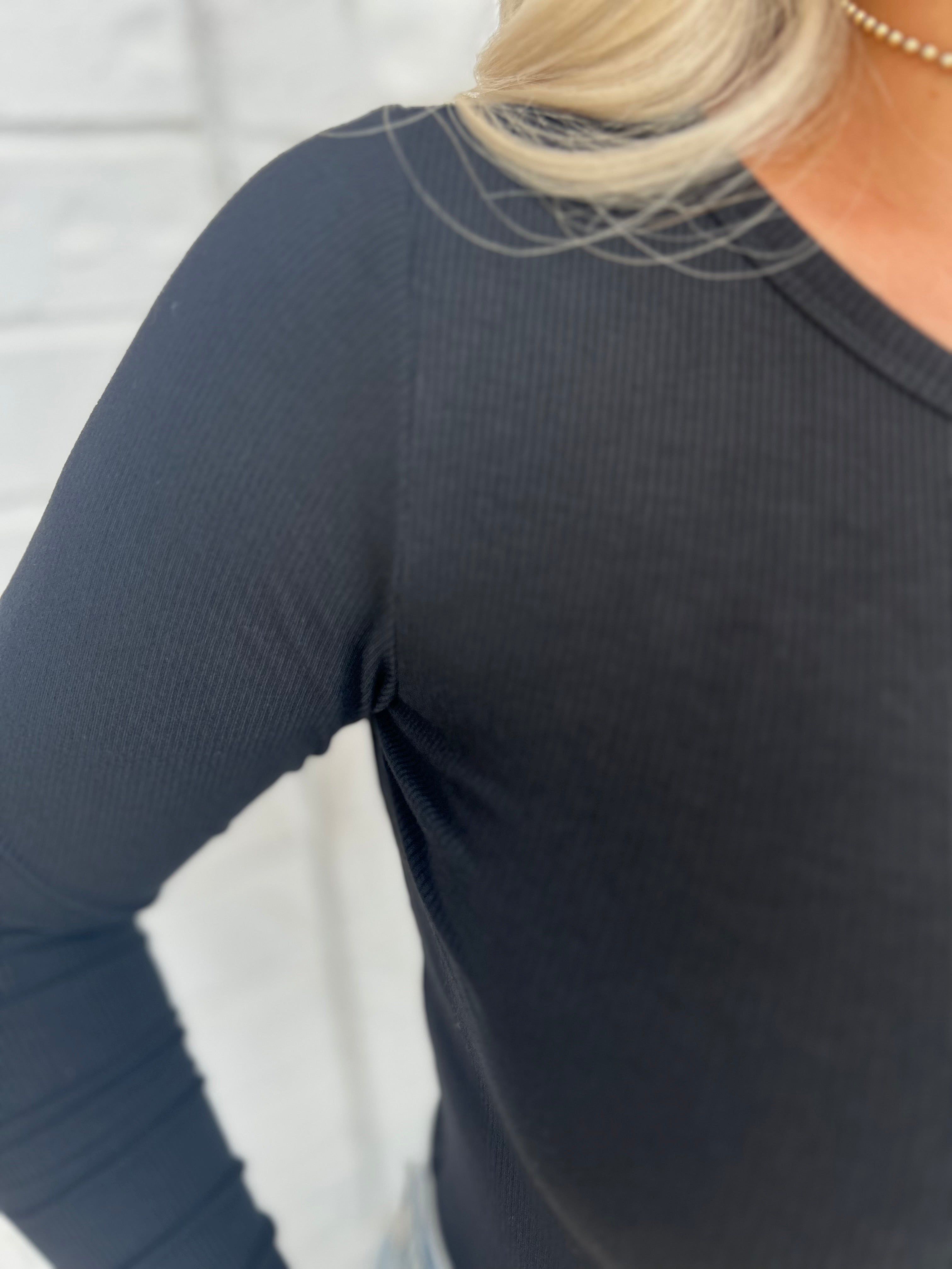 Long Sleeve Round Neck Ribbed Bodysuit