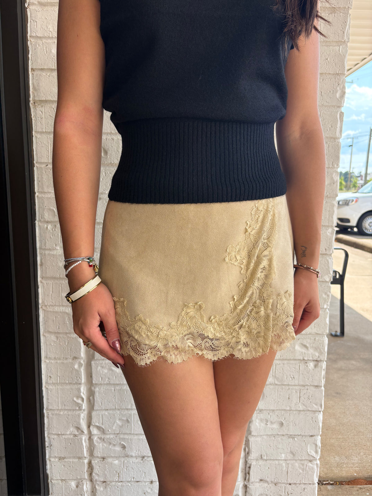 Suede Mini Skort