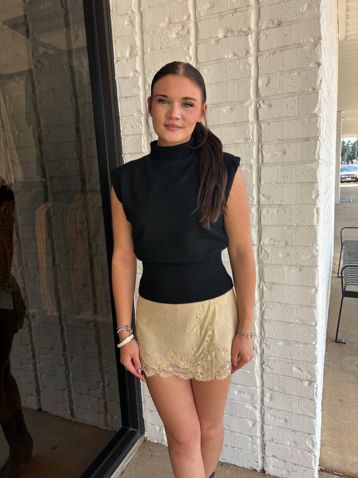 High Neck Sleeveless Sweater