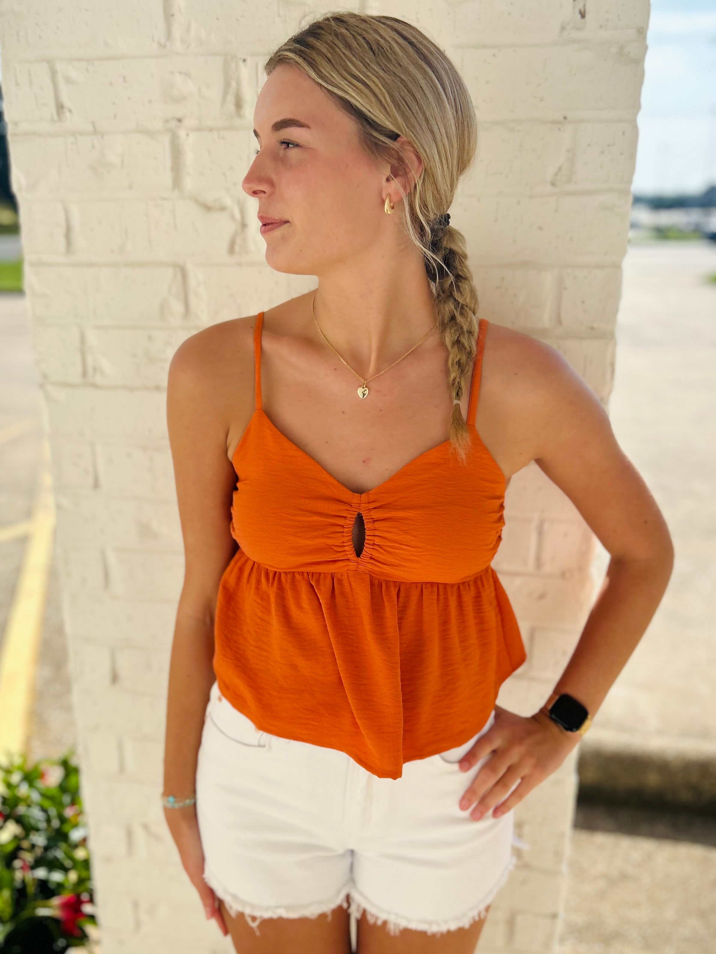 Fly By Flowy Adjustable Strap Tank Top