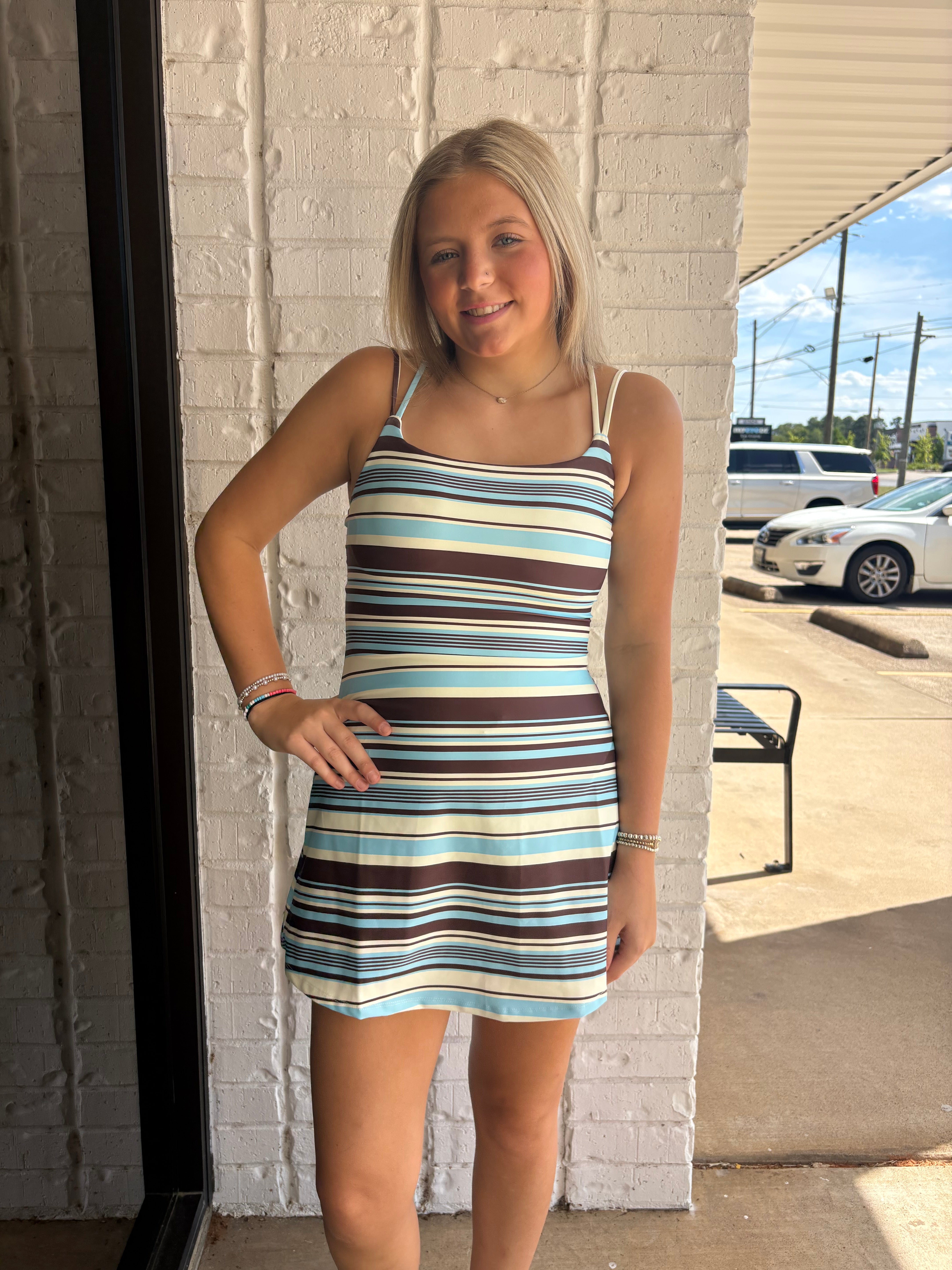 Cora Striped Athleisure Dress