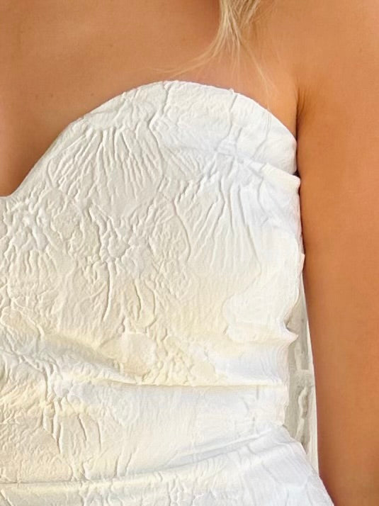 Lily Floral Jacquard Strapless Mini Dress