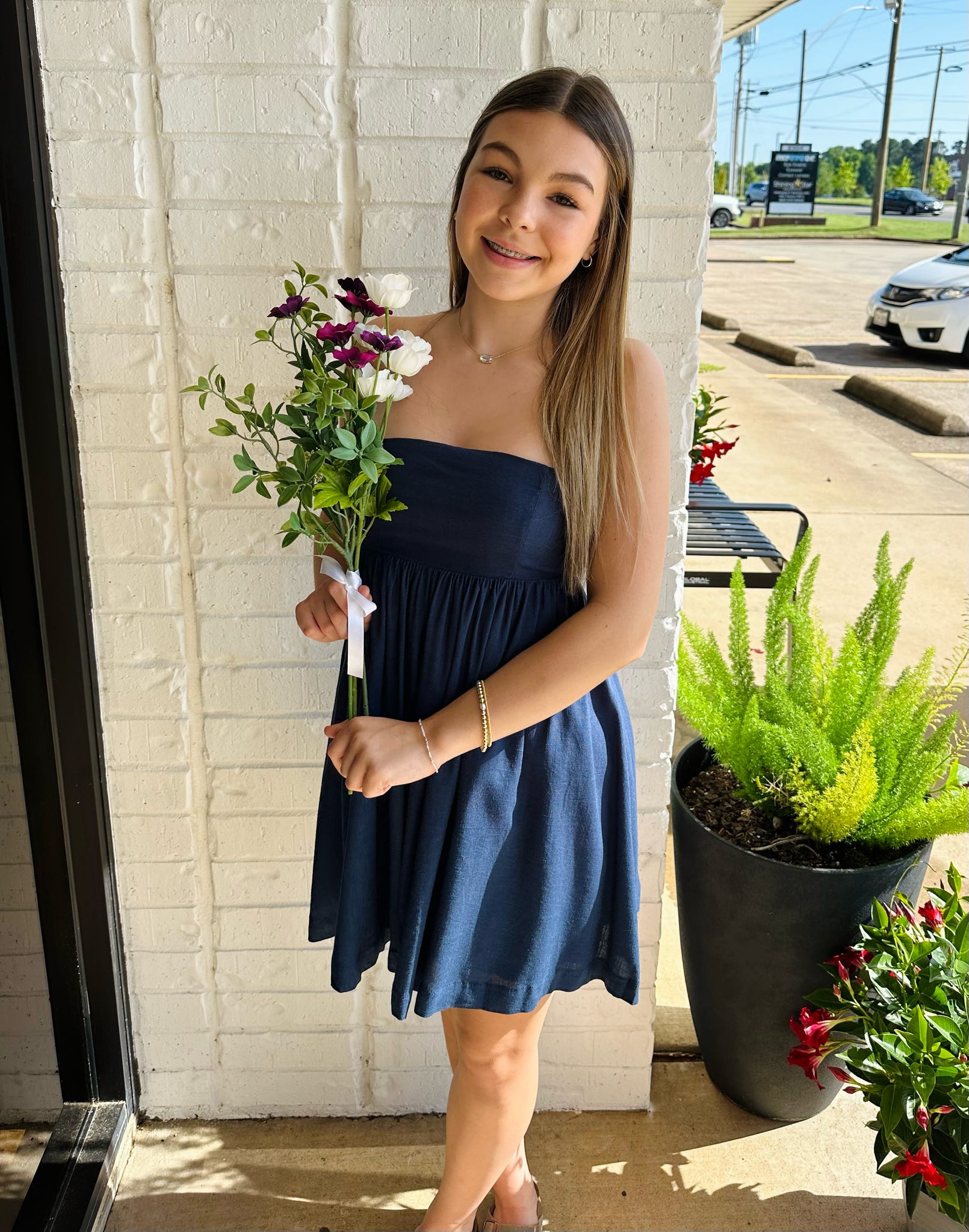 Lux Linen Babydoll Tube Mini Dress