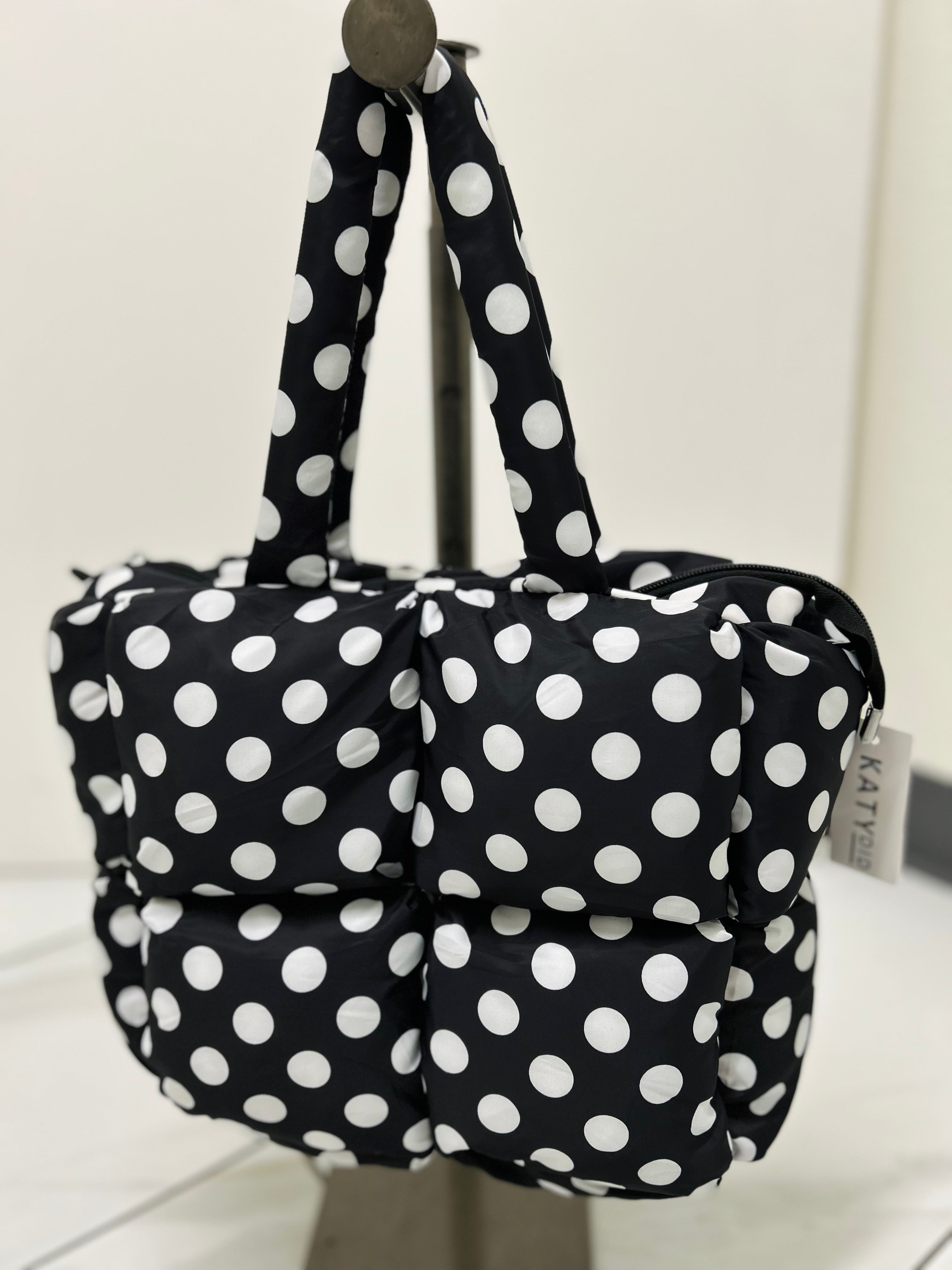 Polka Dot Mini Puffer Bag