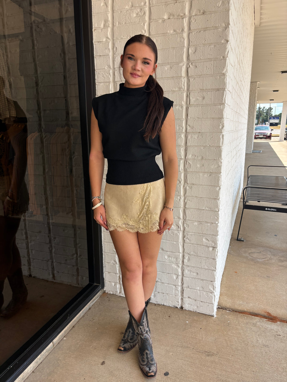 Suede Mini Skort