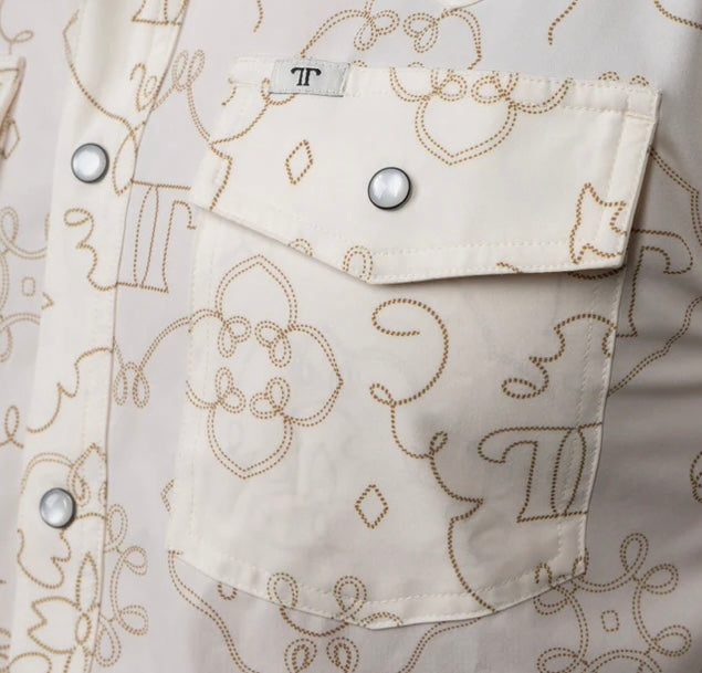 Ferrell Short Sleeve Printed Pearl Snap