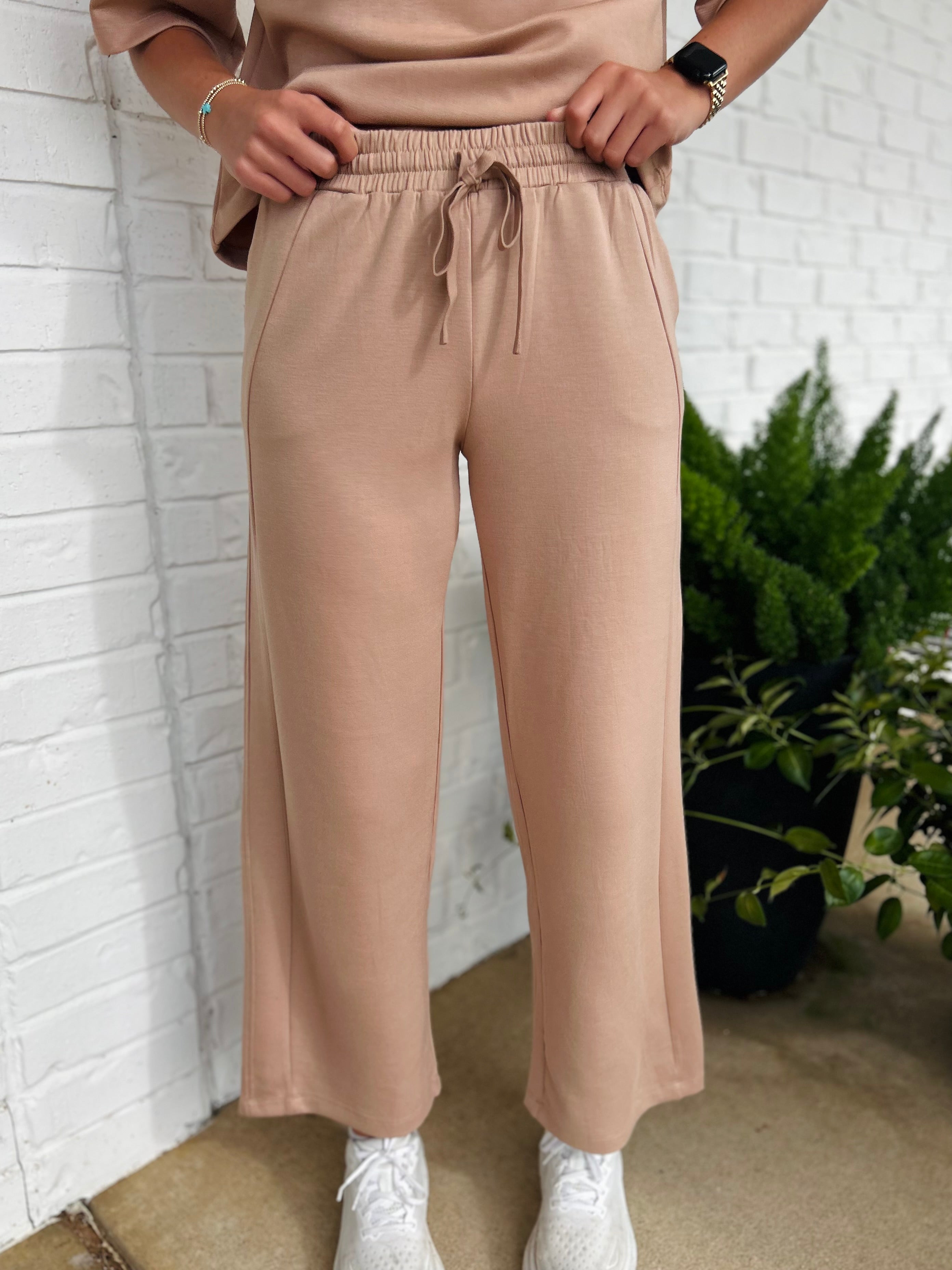 Helen Thin Scuba Wide Leg Track Pants