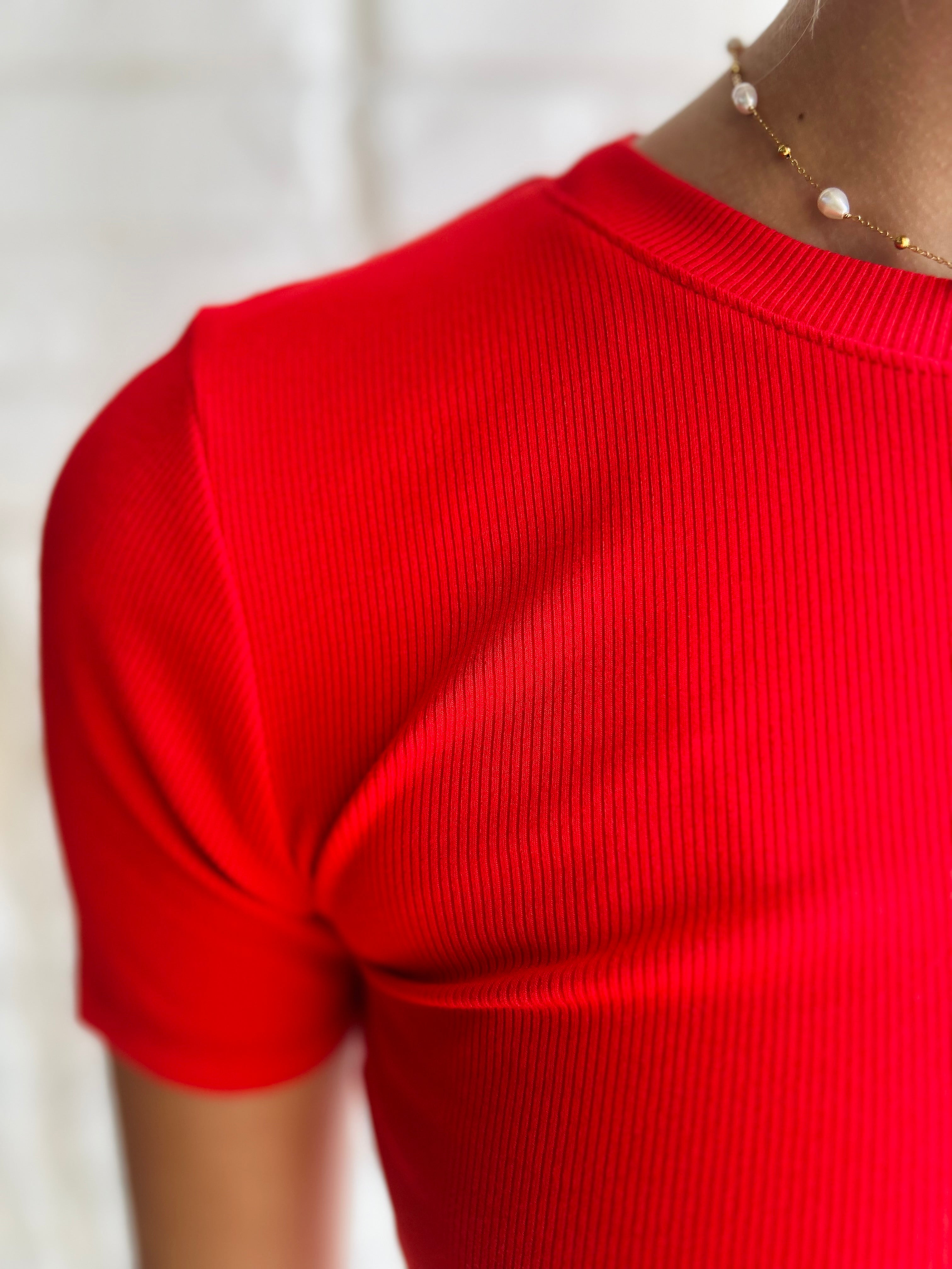 Essential Micro Ribbed SS Cropped Top