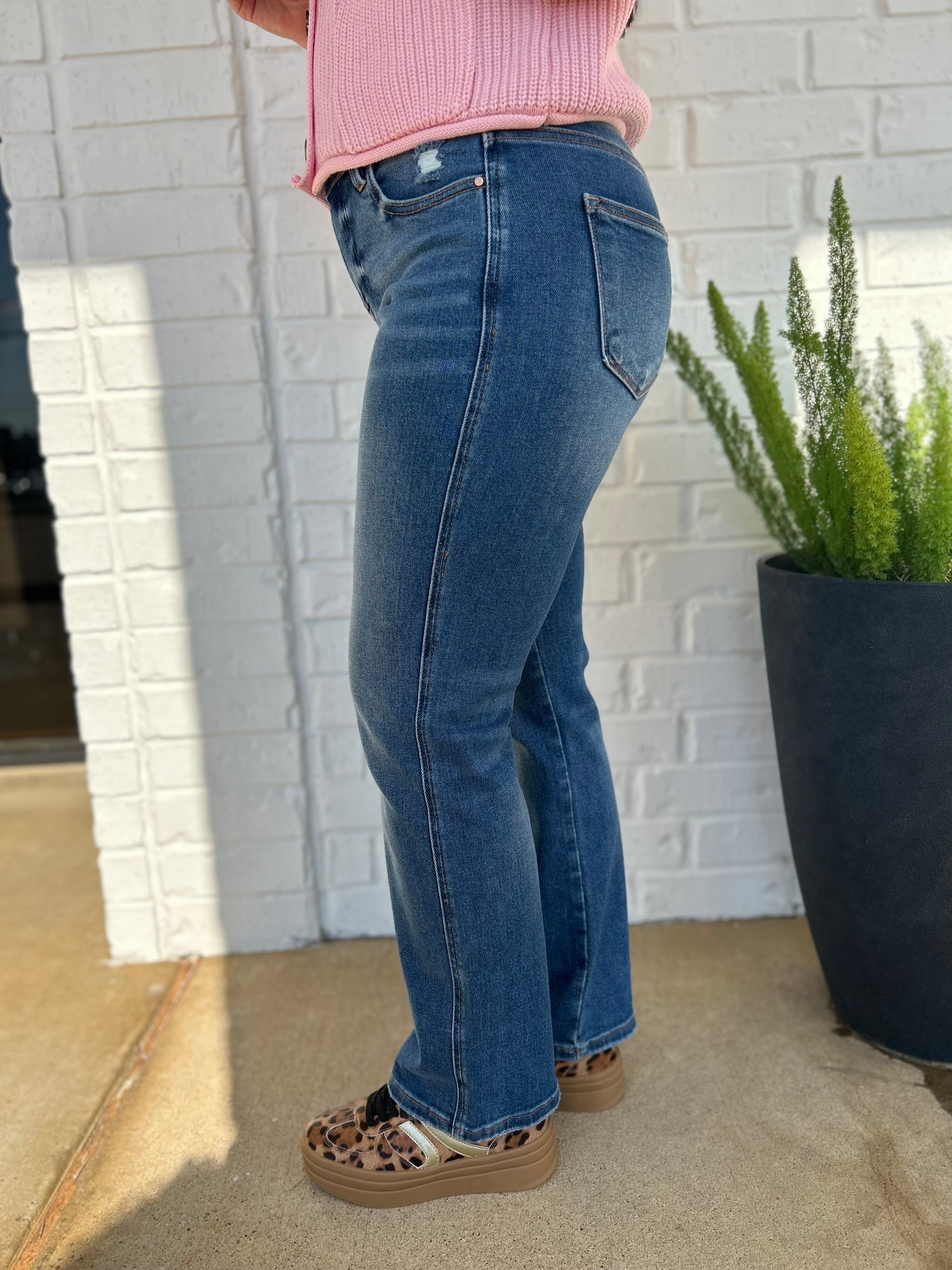 Risen TC High Rise Ankle Straight Jeans