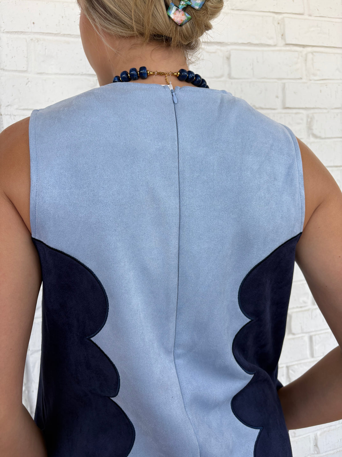 Suede Colorblock Dress