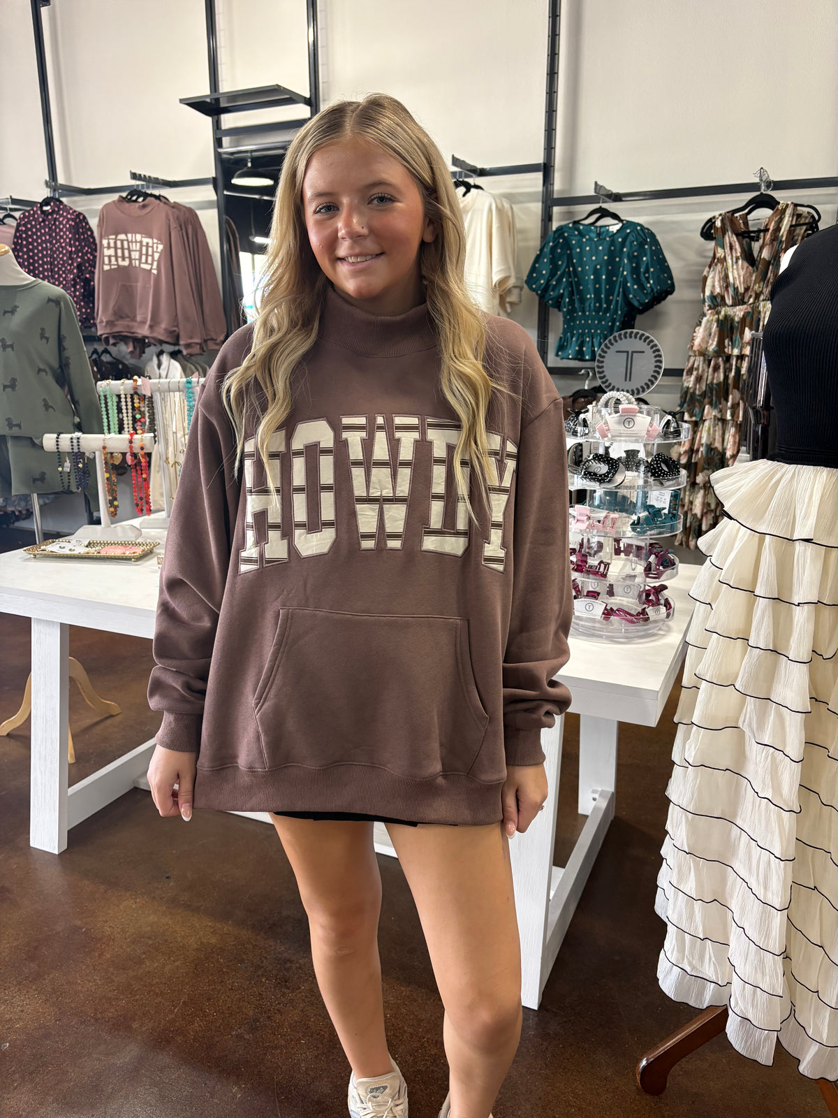 Howdy Mock Neck Sweatshirt