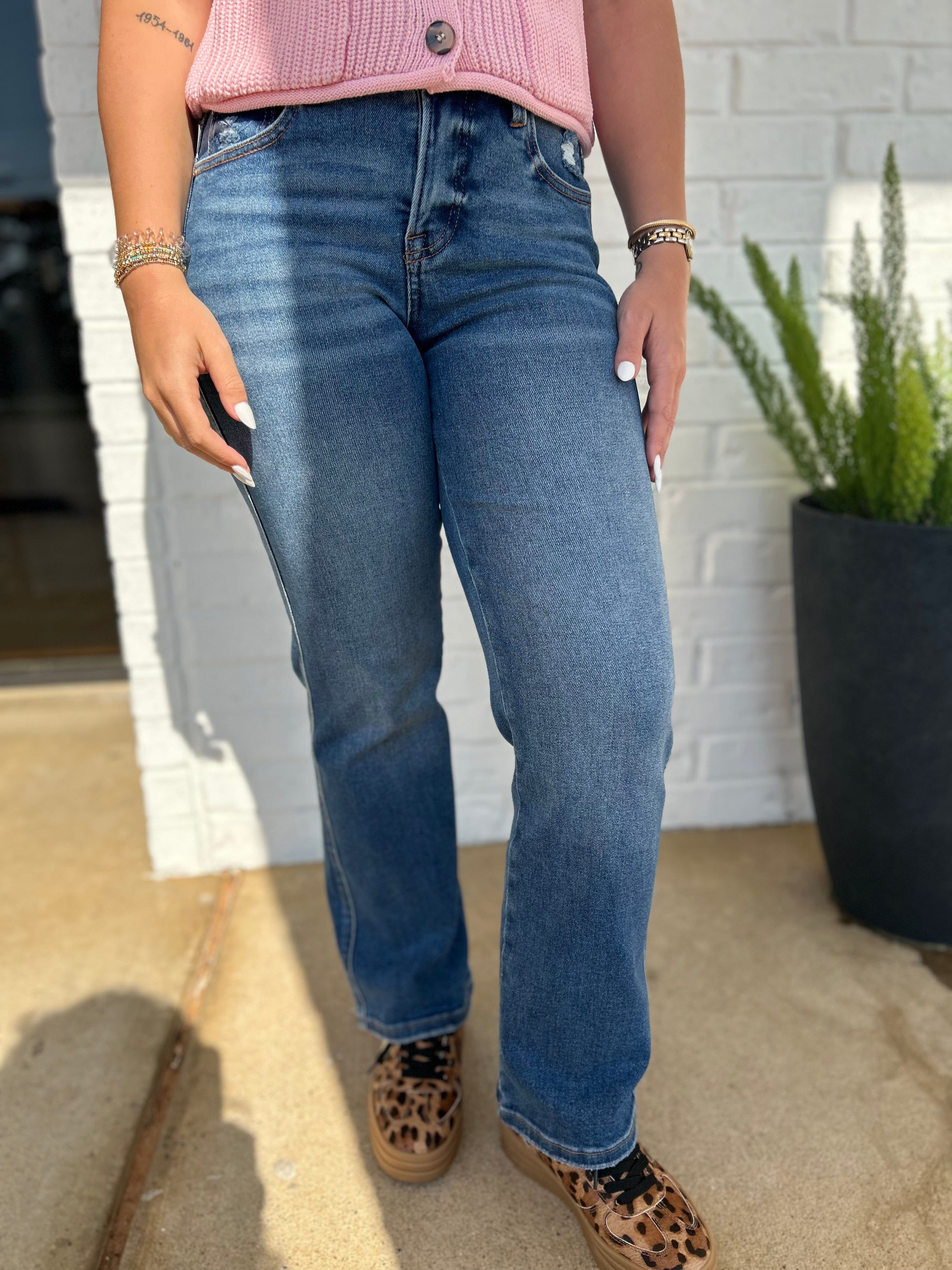 Risen TC High Rise Ankle Straight Jeans