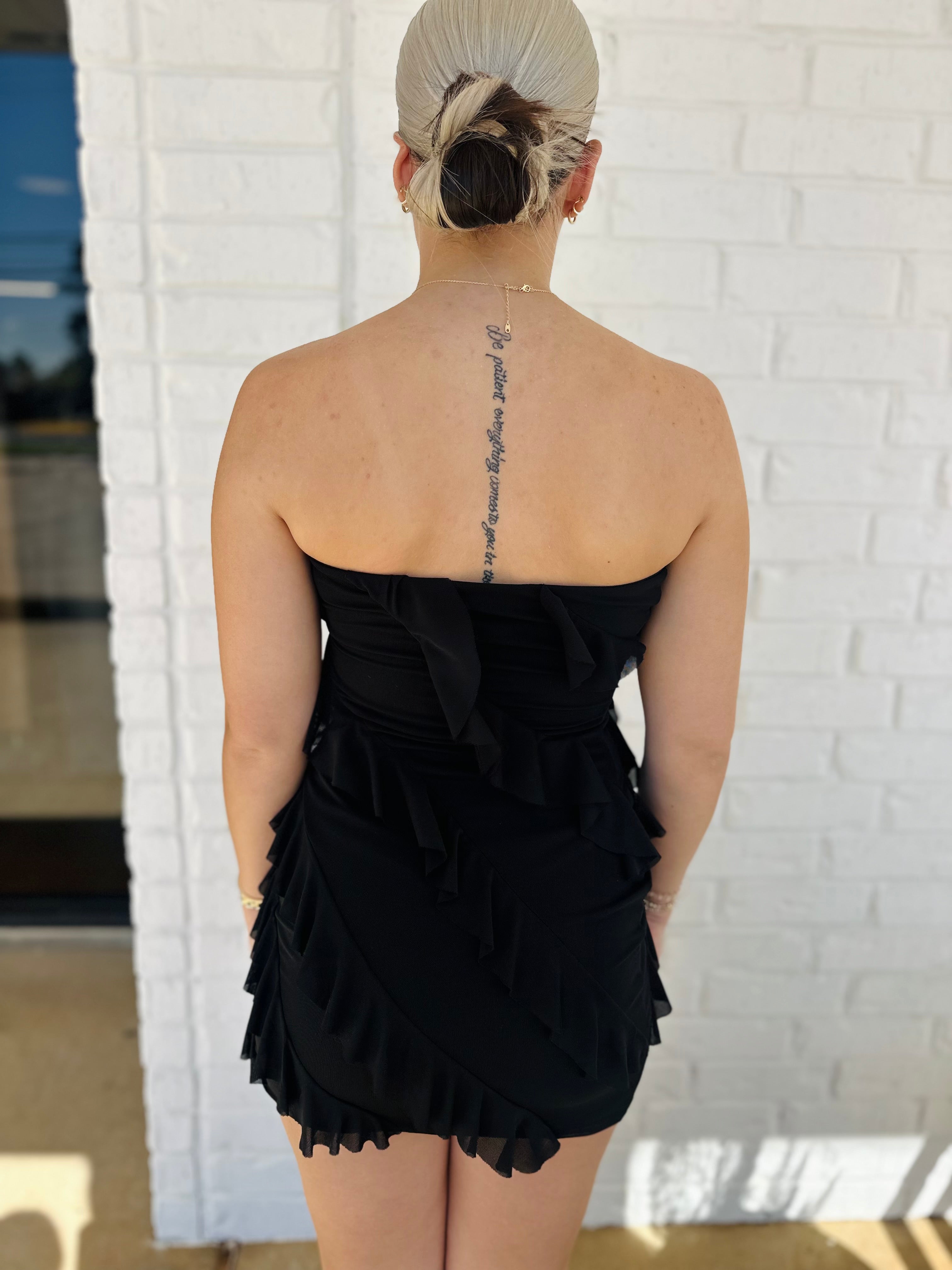Romance Ruffle Tube Mini Dress