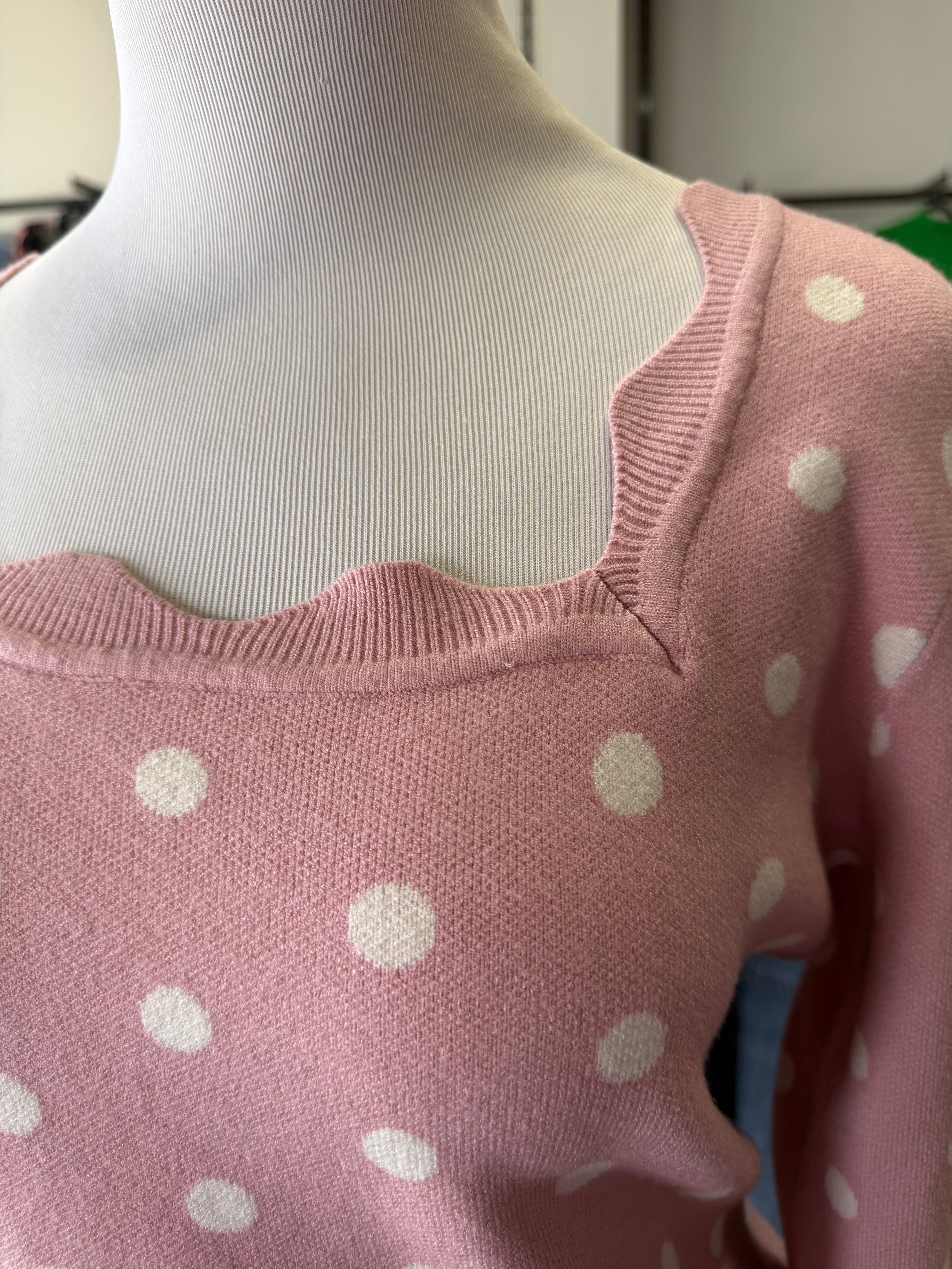 Sweet Rose Polka Dots Sweater