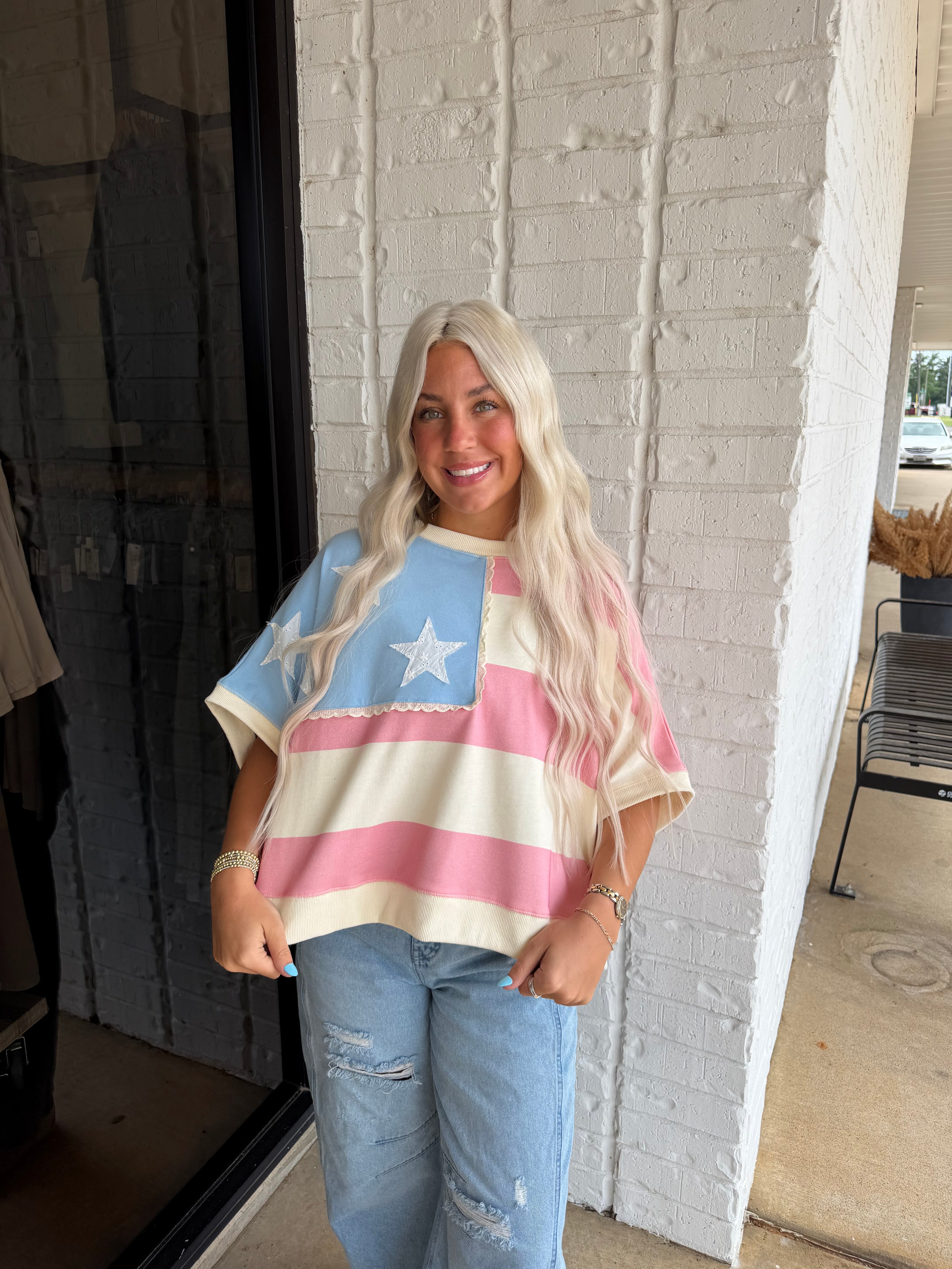 American Flag Stripped Shirt