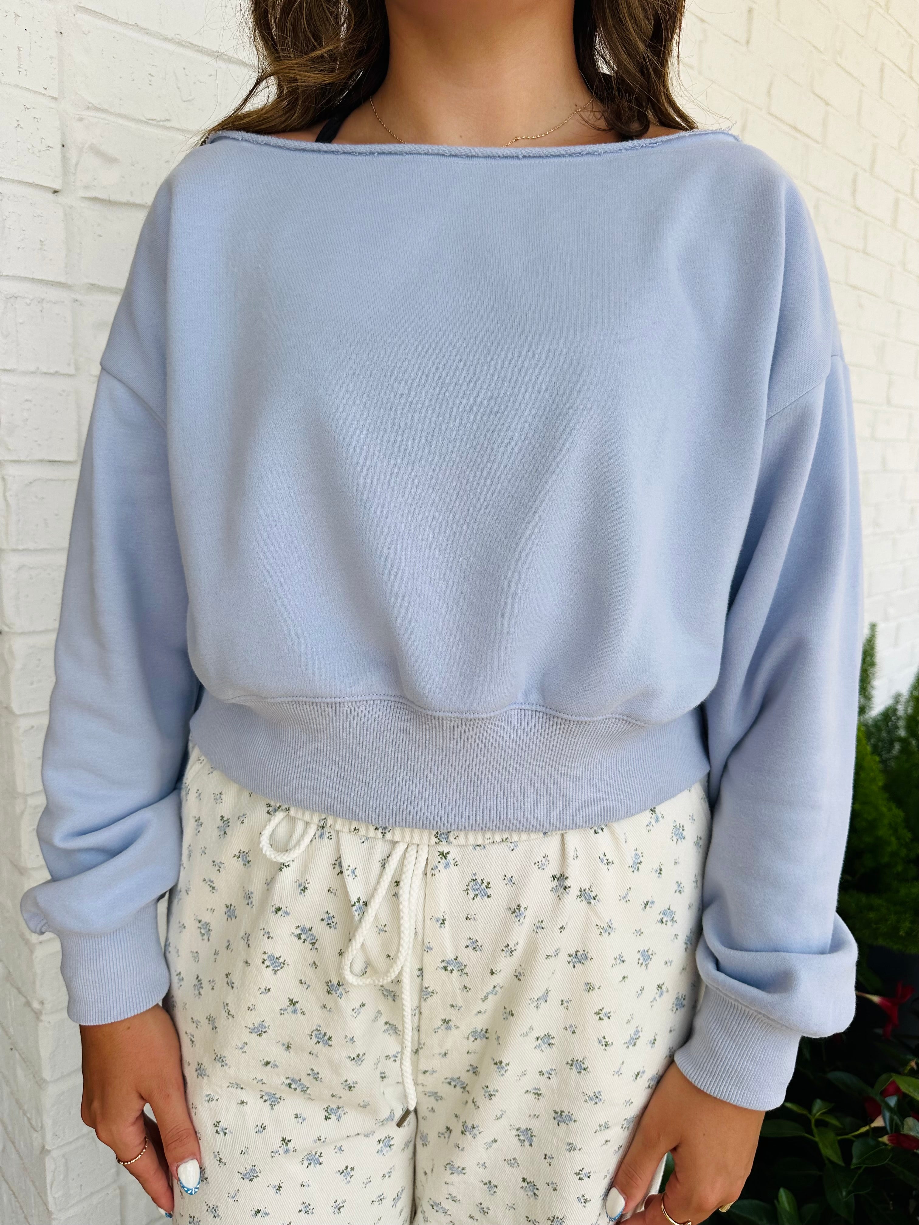 Alina Off Shoulder Cropped Sweatshirt