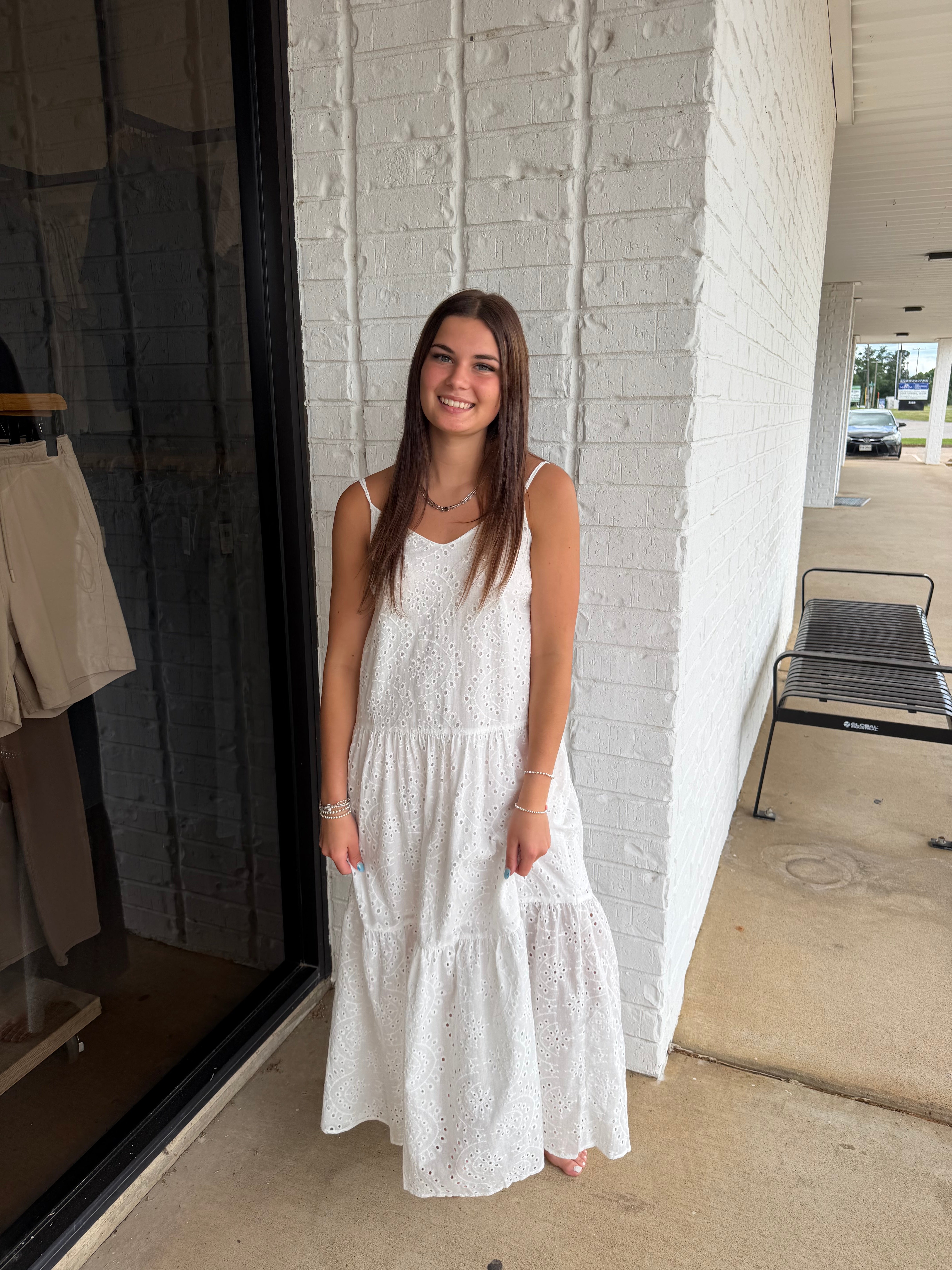 Eyelet Maxi Tank Dress