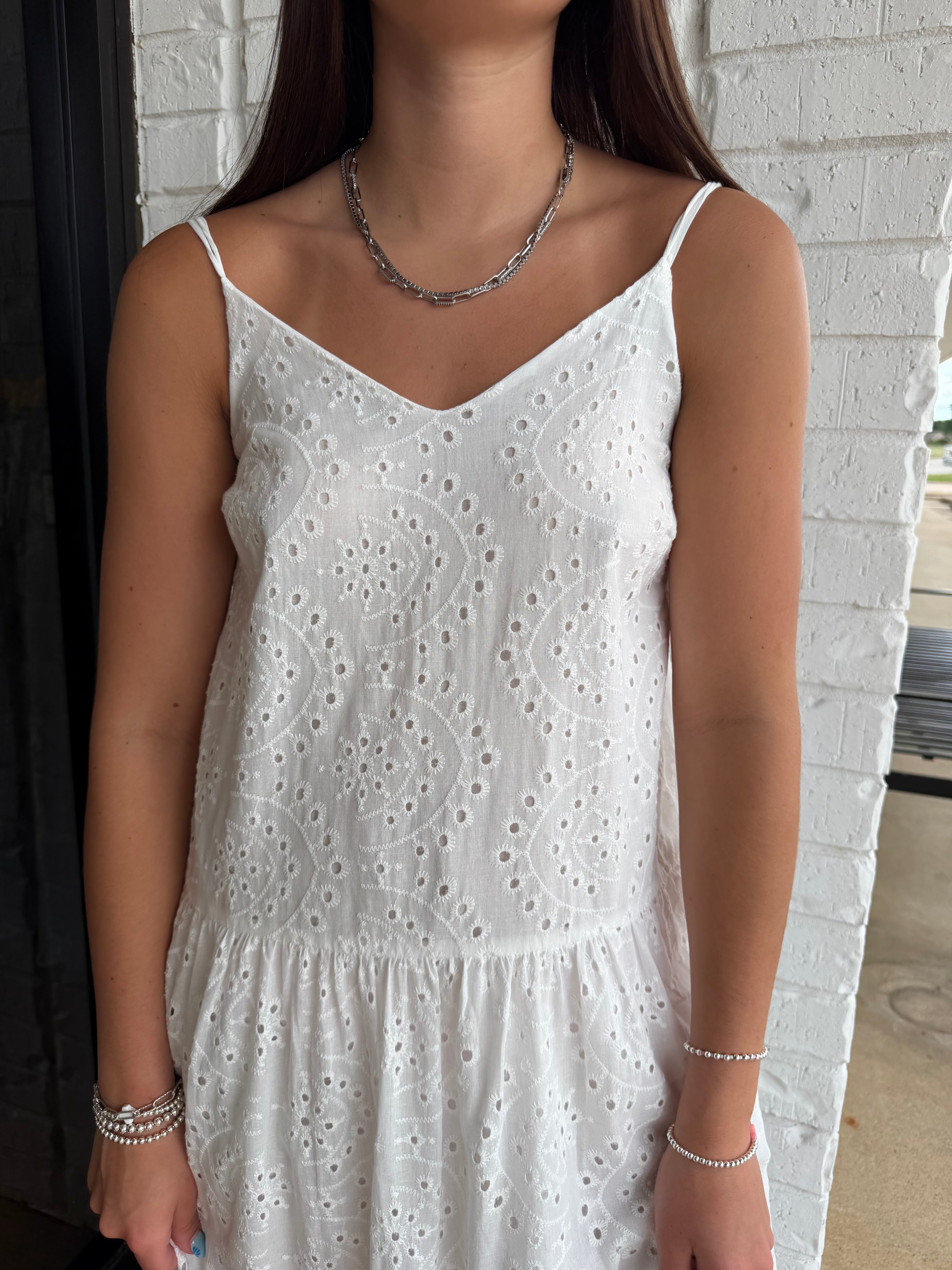 Eyelet Maxi Tank Dress