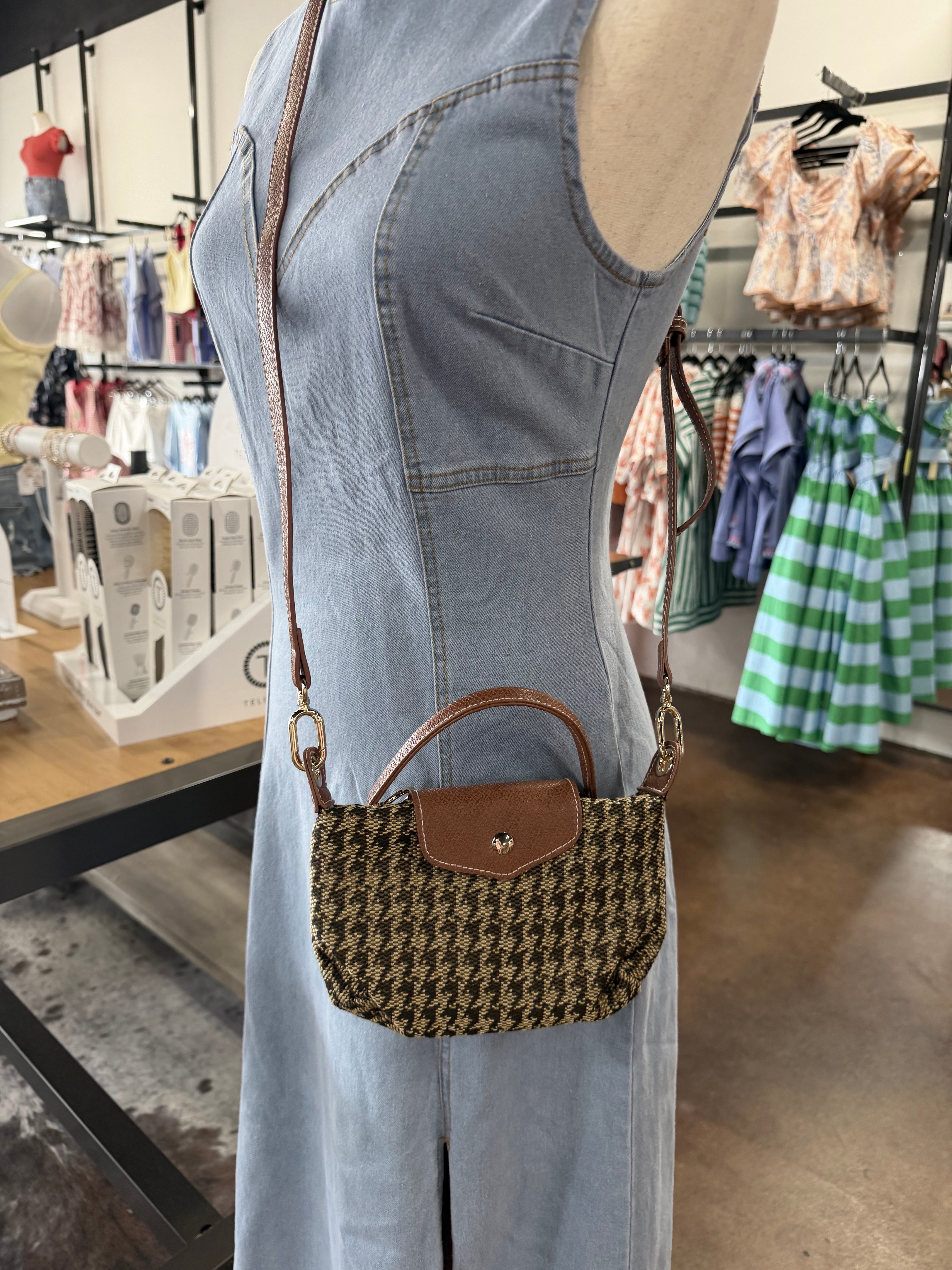 Faux Suede Mini Crossbody Bag