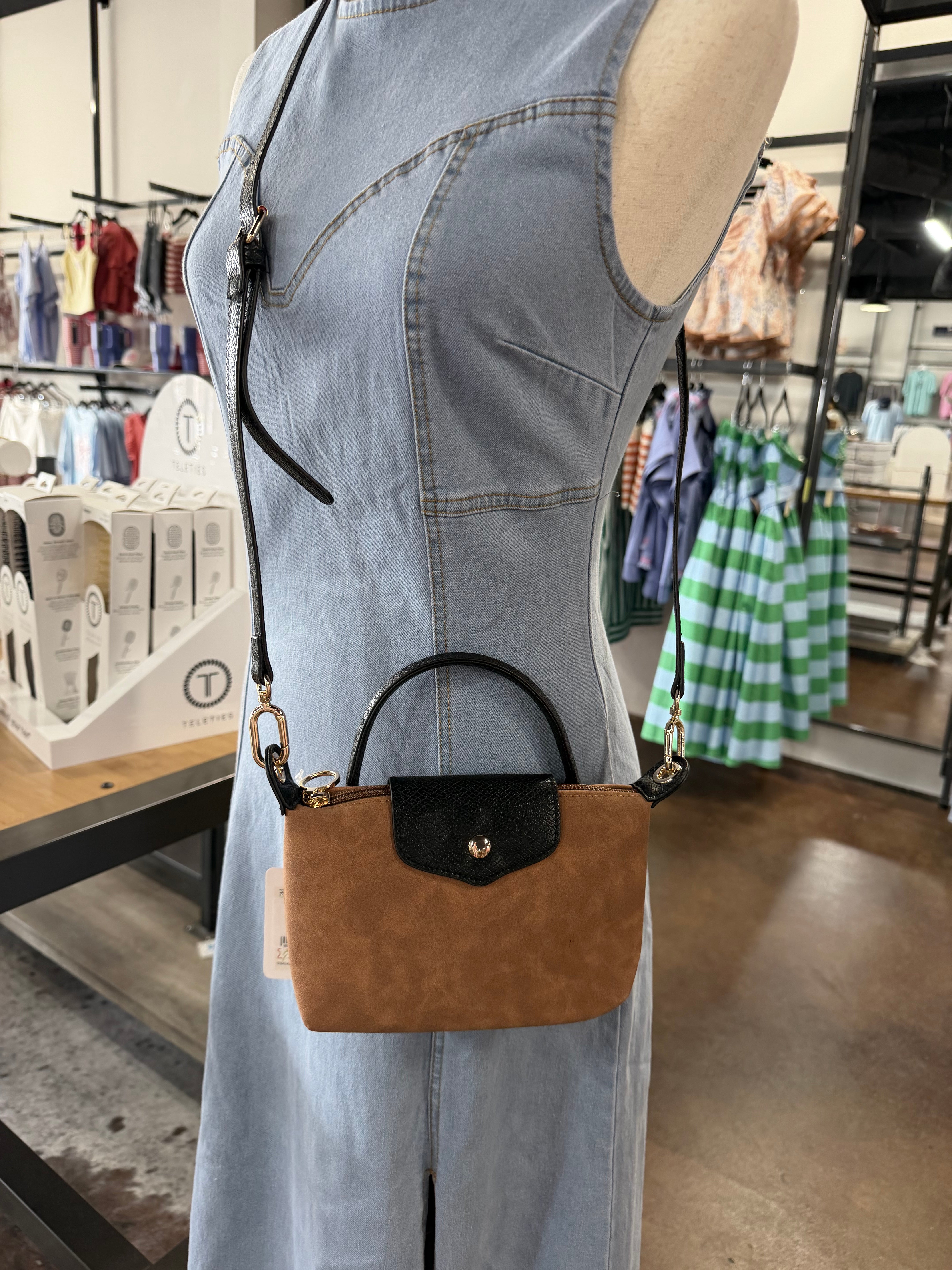Faux Suede Mini Crossbody Bag