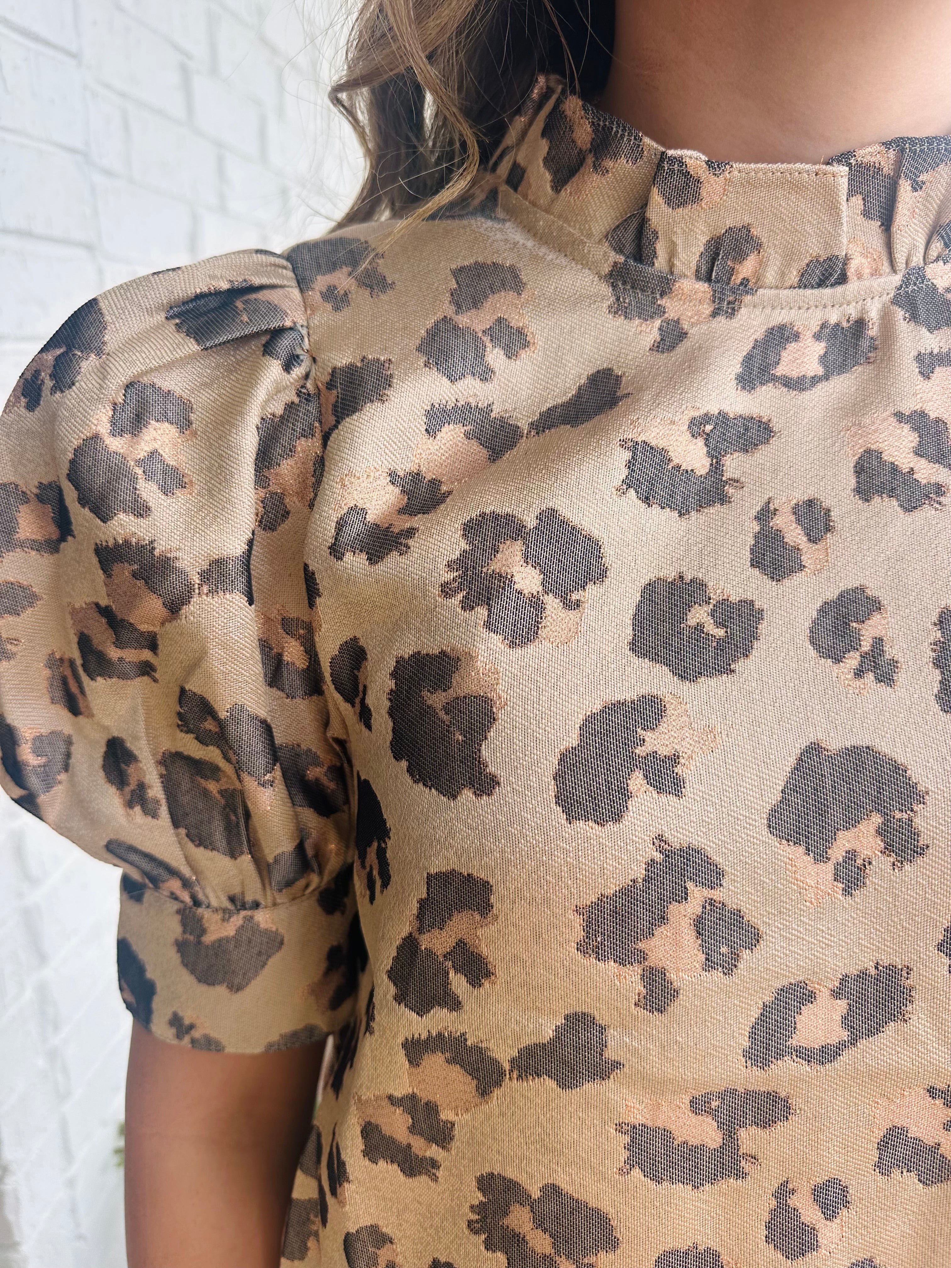 Gold Leopard Party Top