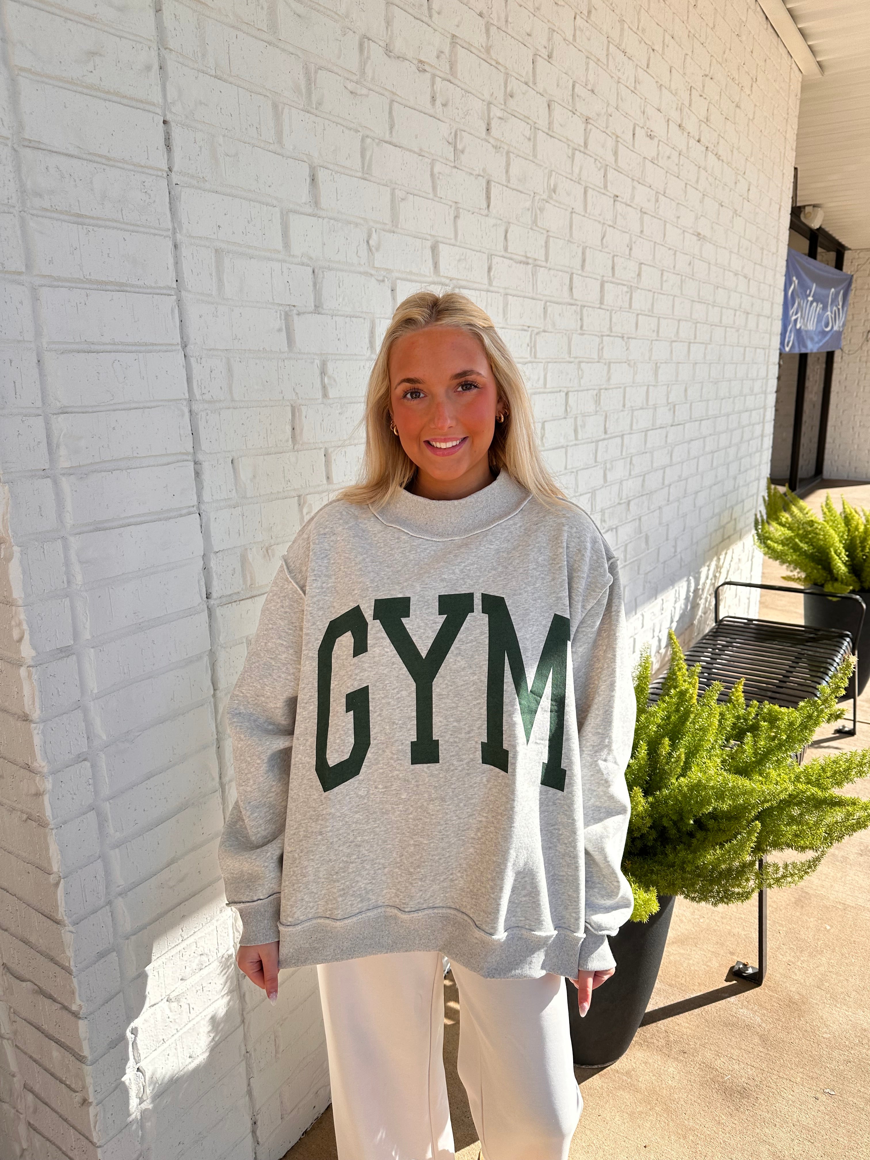 Oversized Reverse Mock Neck Sweatshirt