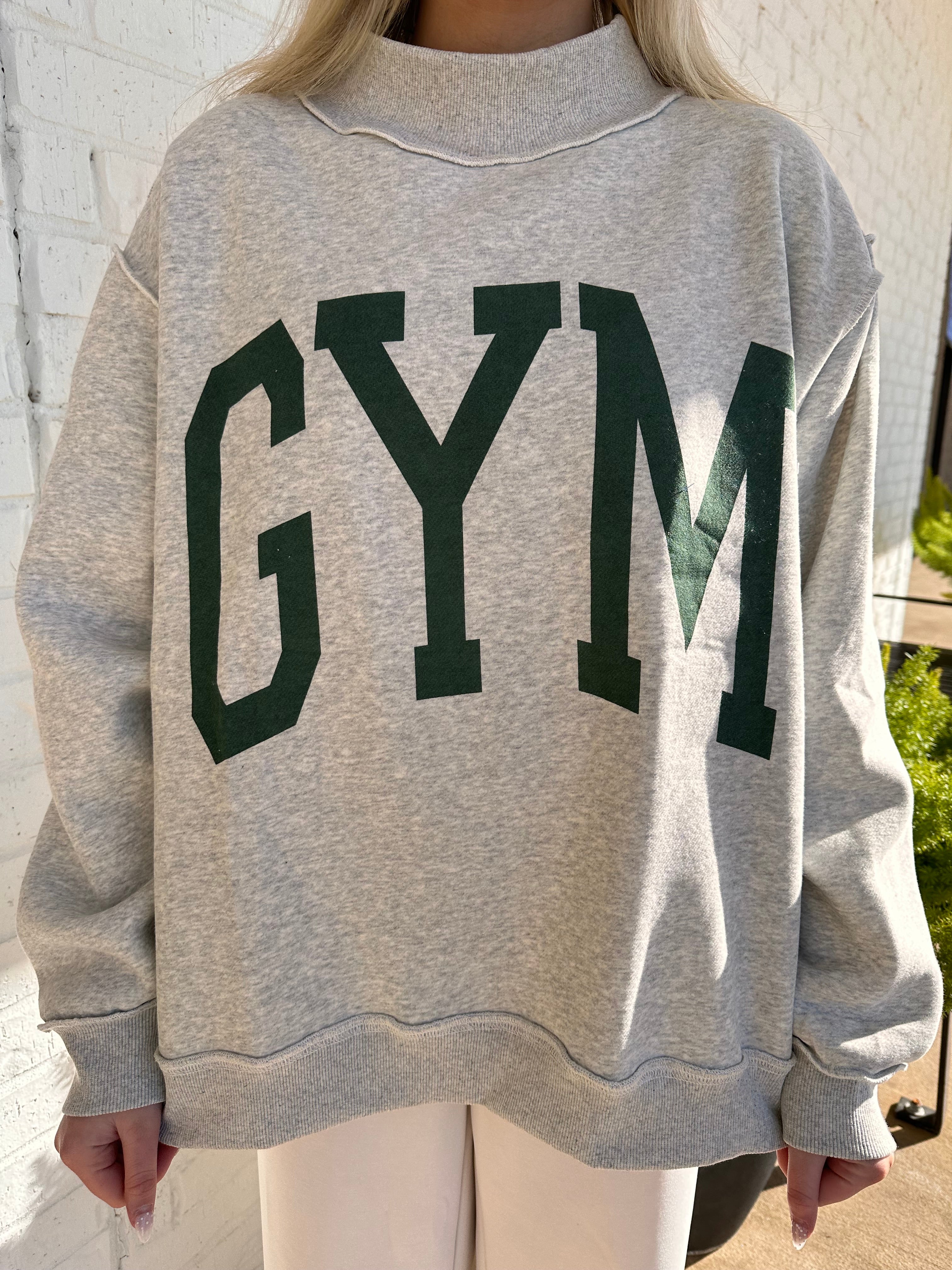 Oversized Reverse Mock Neck Sweatshirt