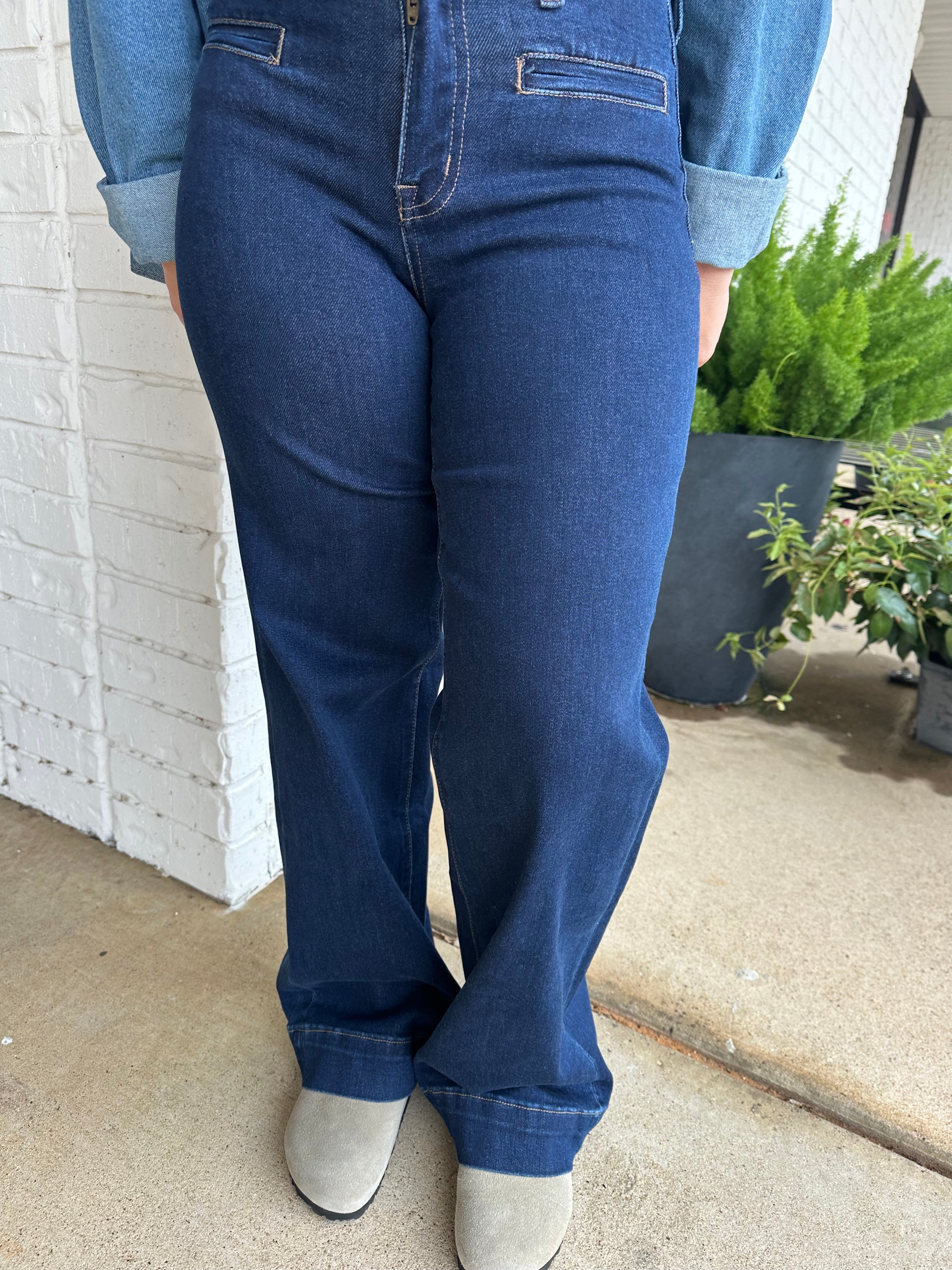 Vervet High Rise Wide Leg Dark Wash