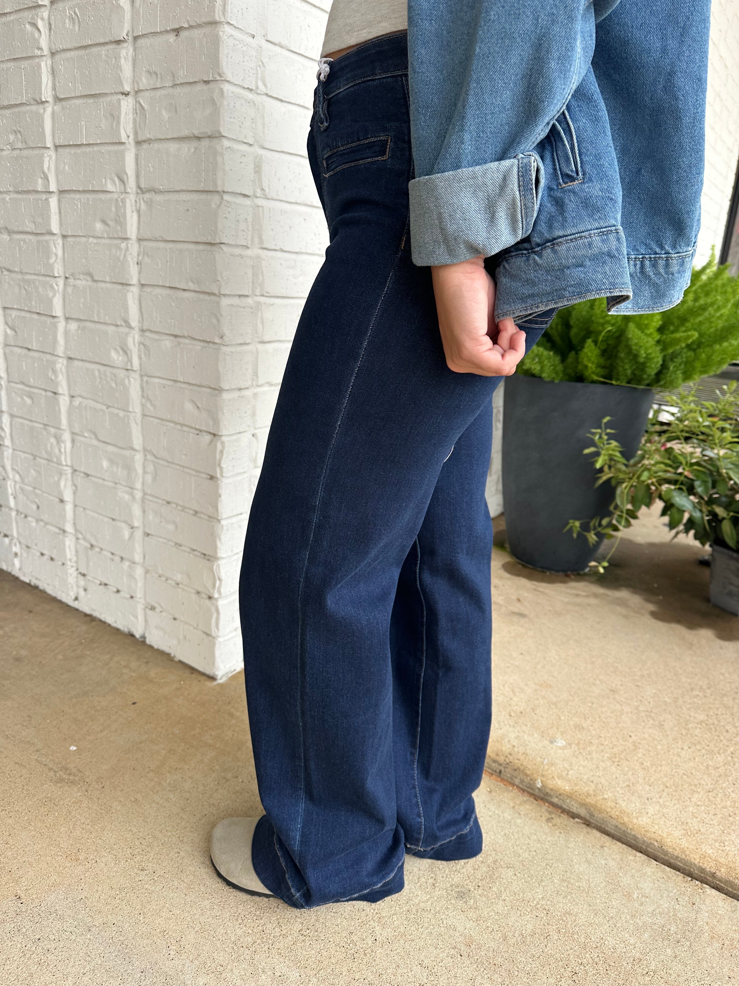 Vervet High Rise Wide Leg Dark Wash