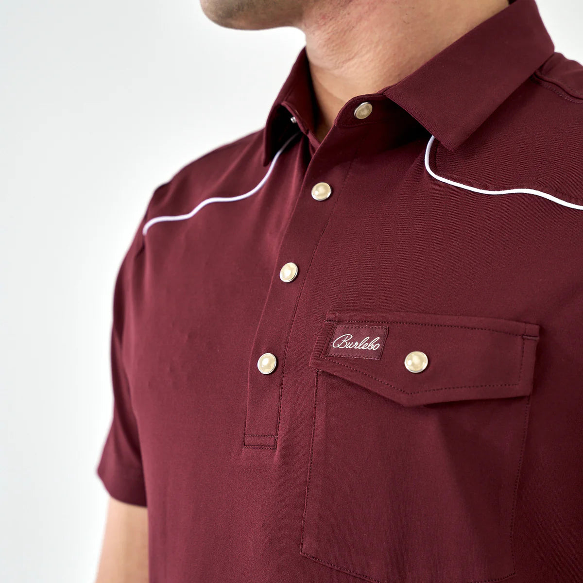 Burlebo Pearl Snap Performance Polo