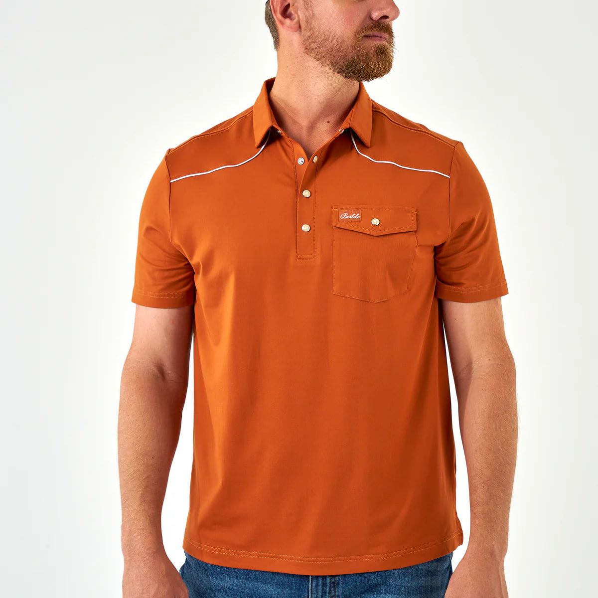 Burlebo Pearl Snap Performance Polo
