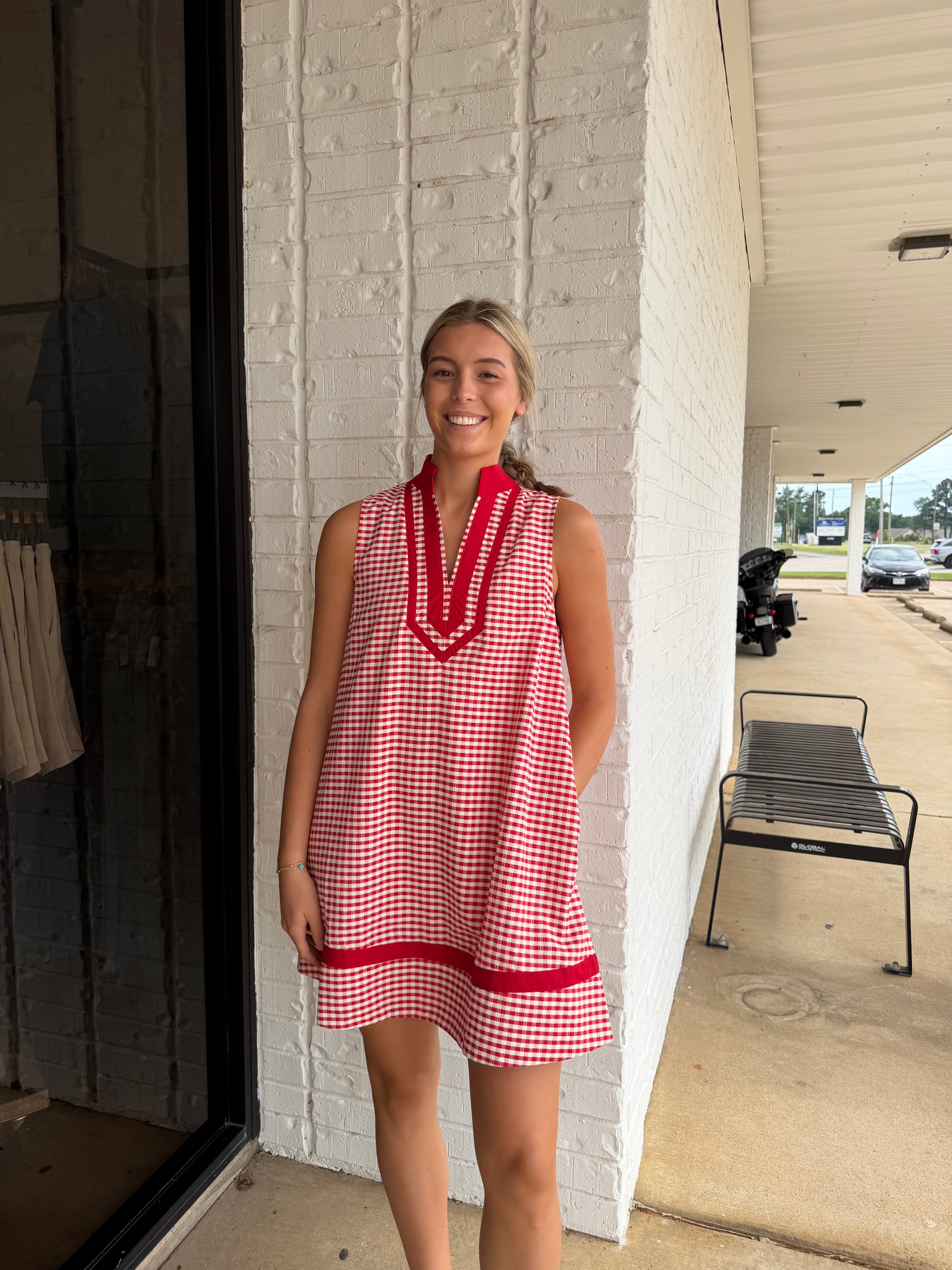 Entro Gingham Sleeveless Dress