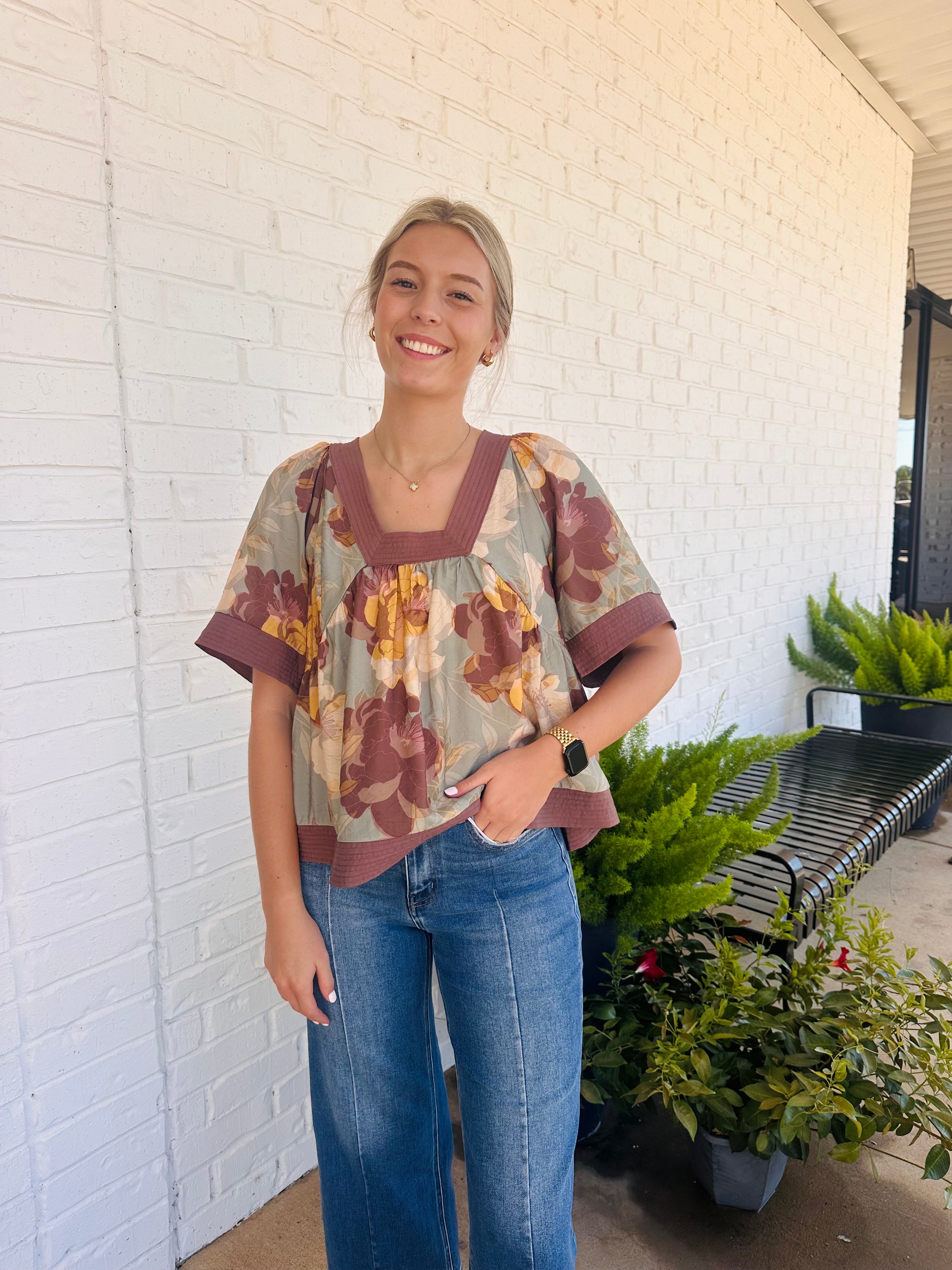 Fall Breeze Floral Top