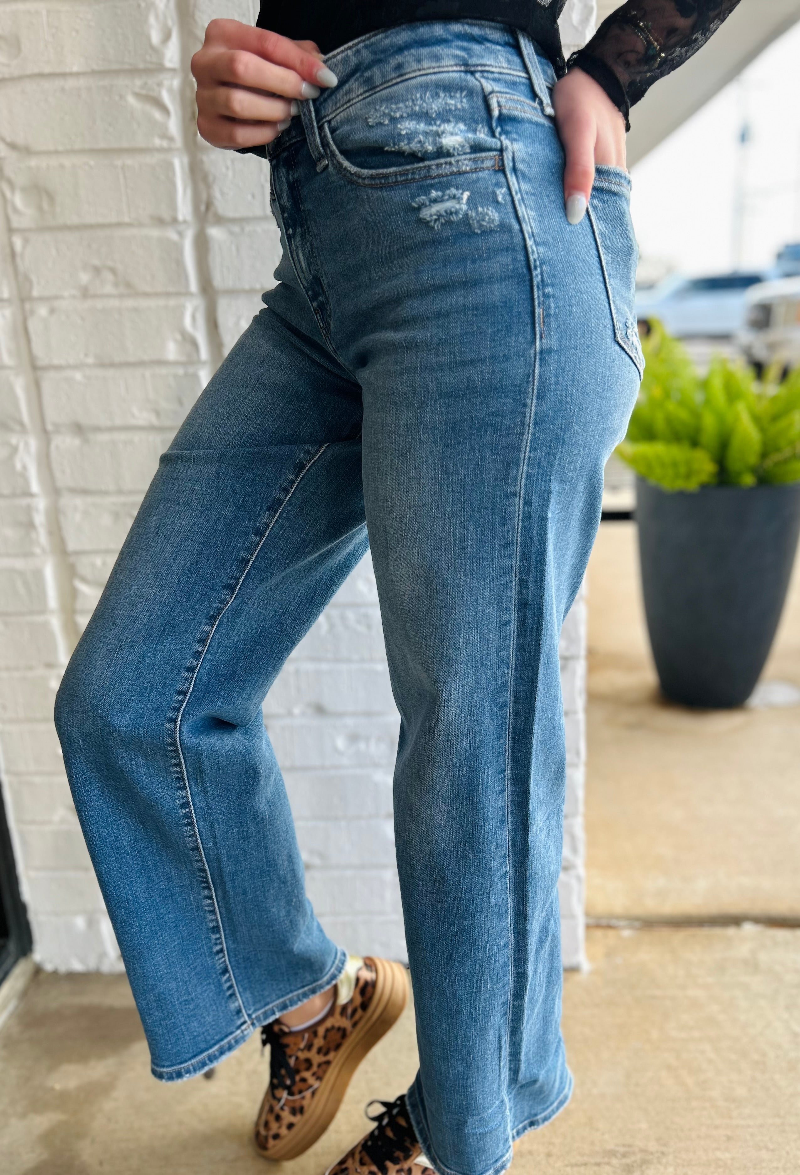 Flying Monkey High Rise Straight Jeans