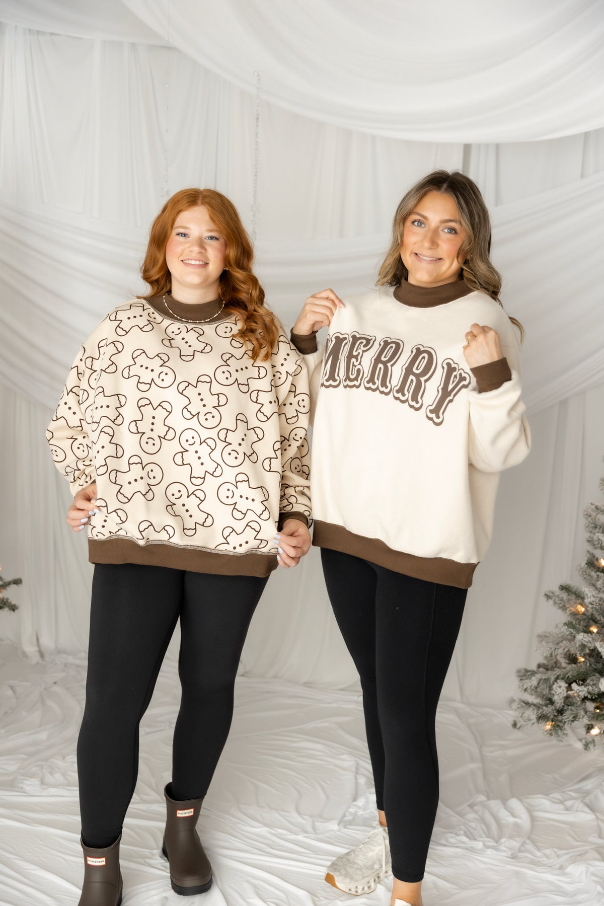 Merry Gingerbread Reversible Mockneck Sweatshirt