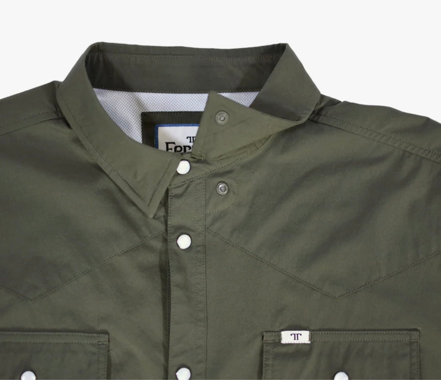 Ferrell Long Sleeve Solid Pearl Snap