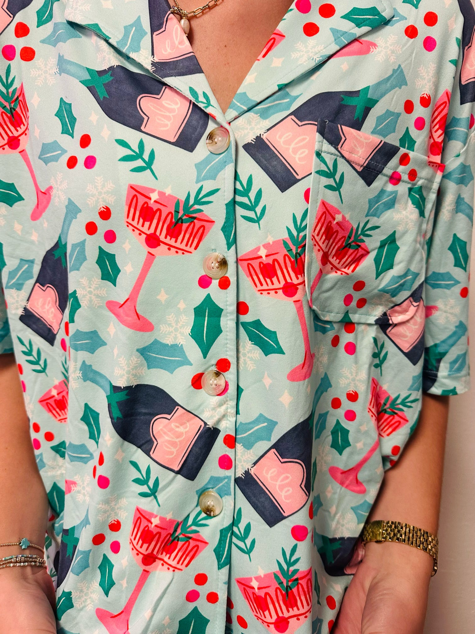 Katydid Holiday Champagne PJ Set