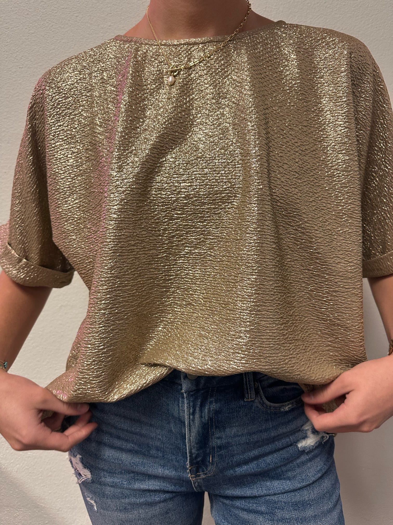 Shiny Oversized Top