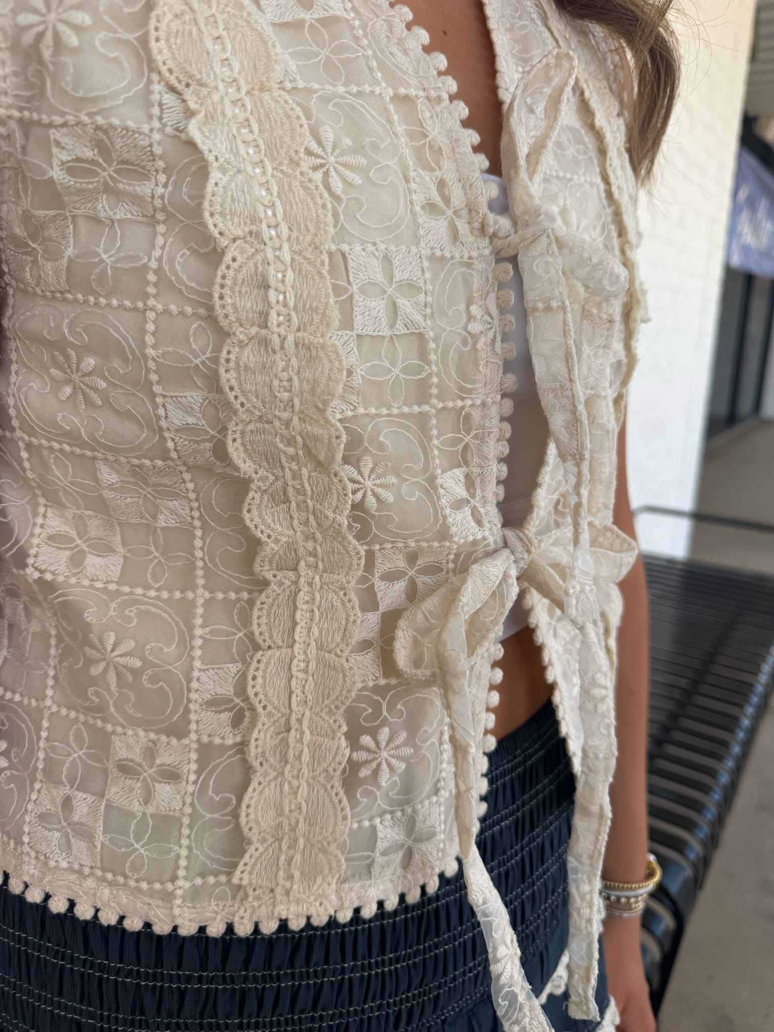 Lace Eyelet Vest