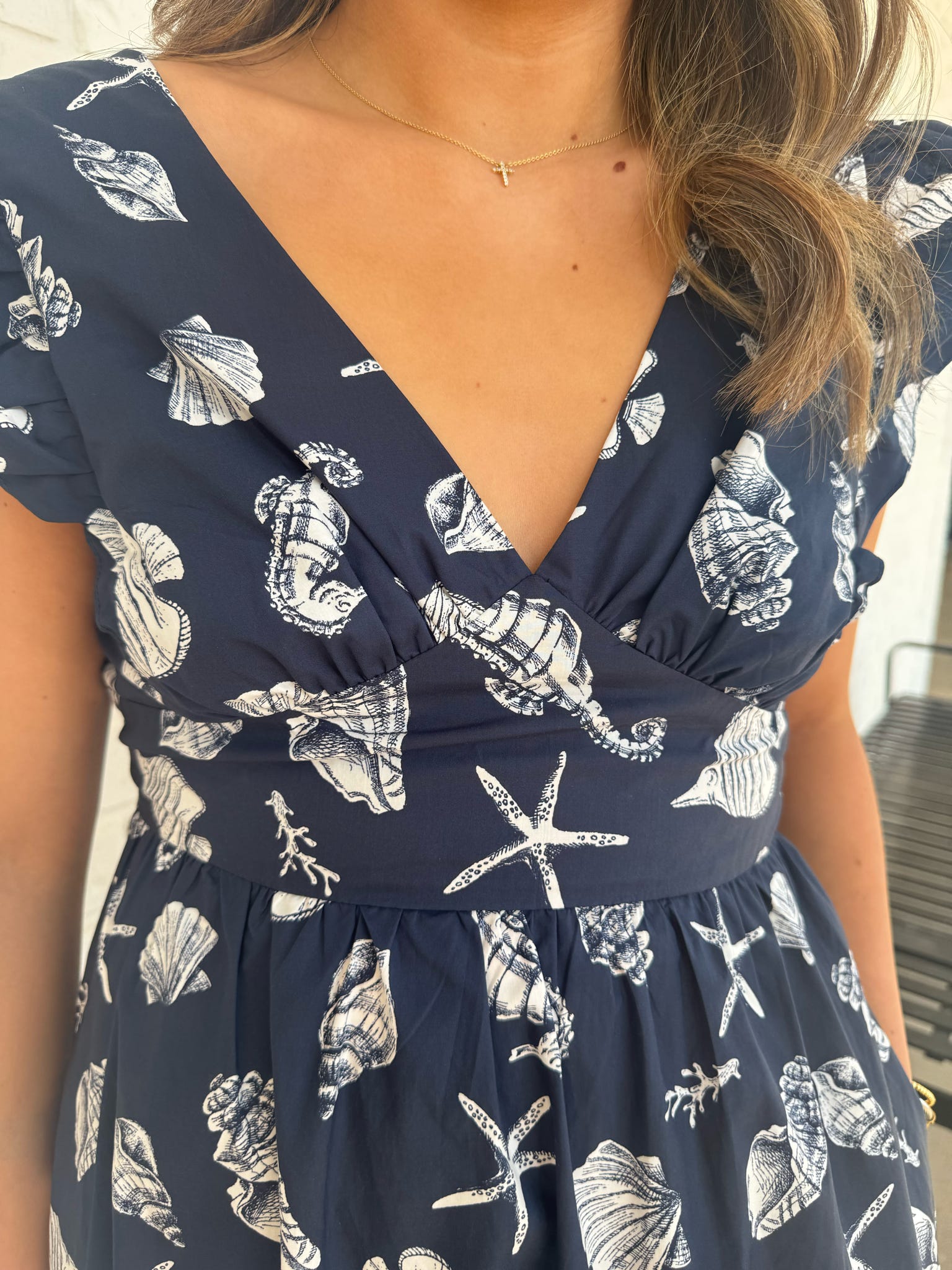 Seashell Ruffle Maxi Dress