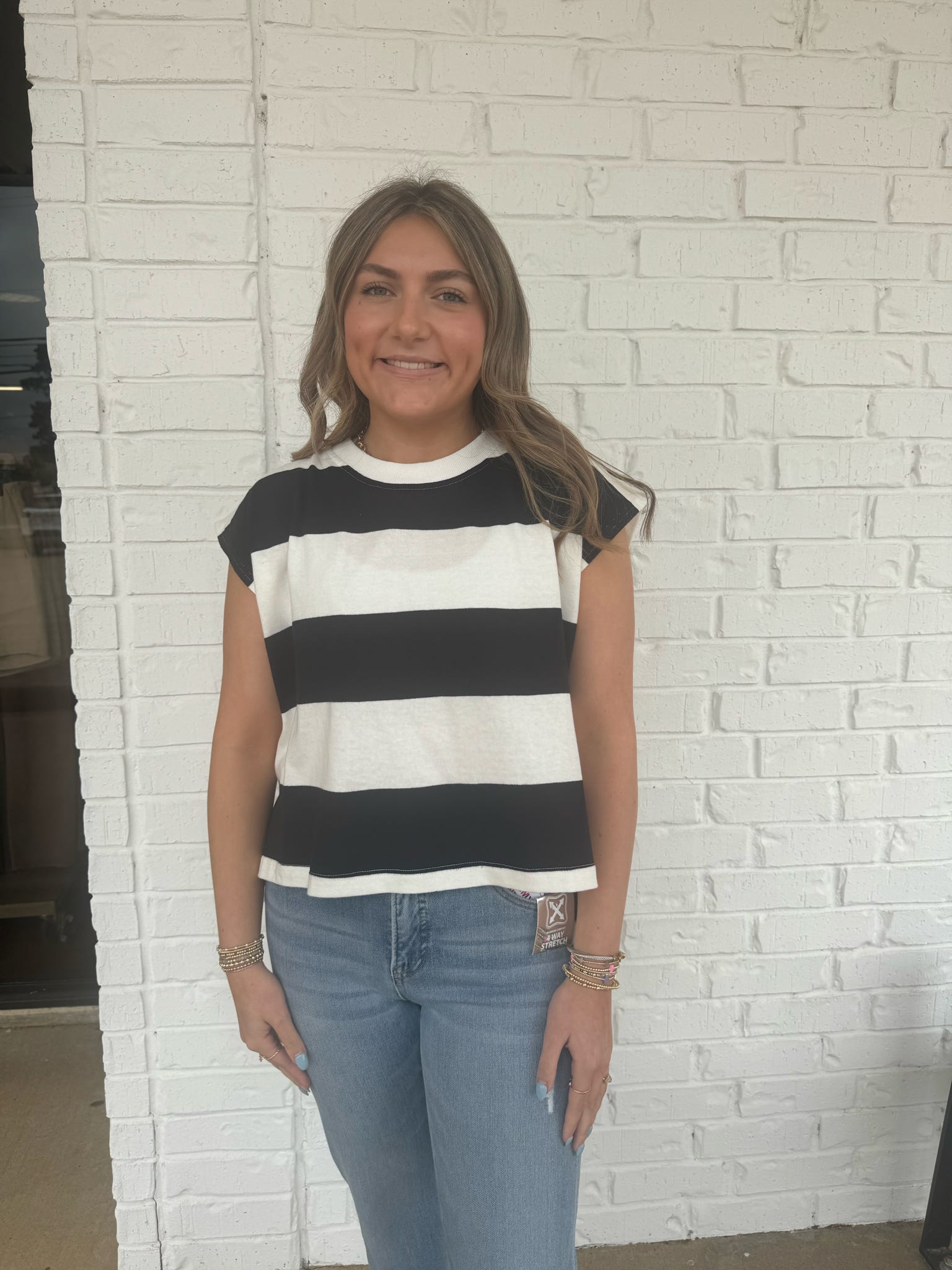 Cora Stripped Slit Shirt