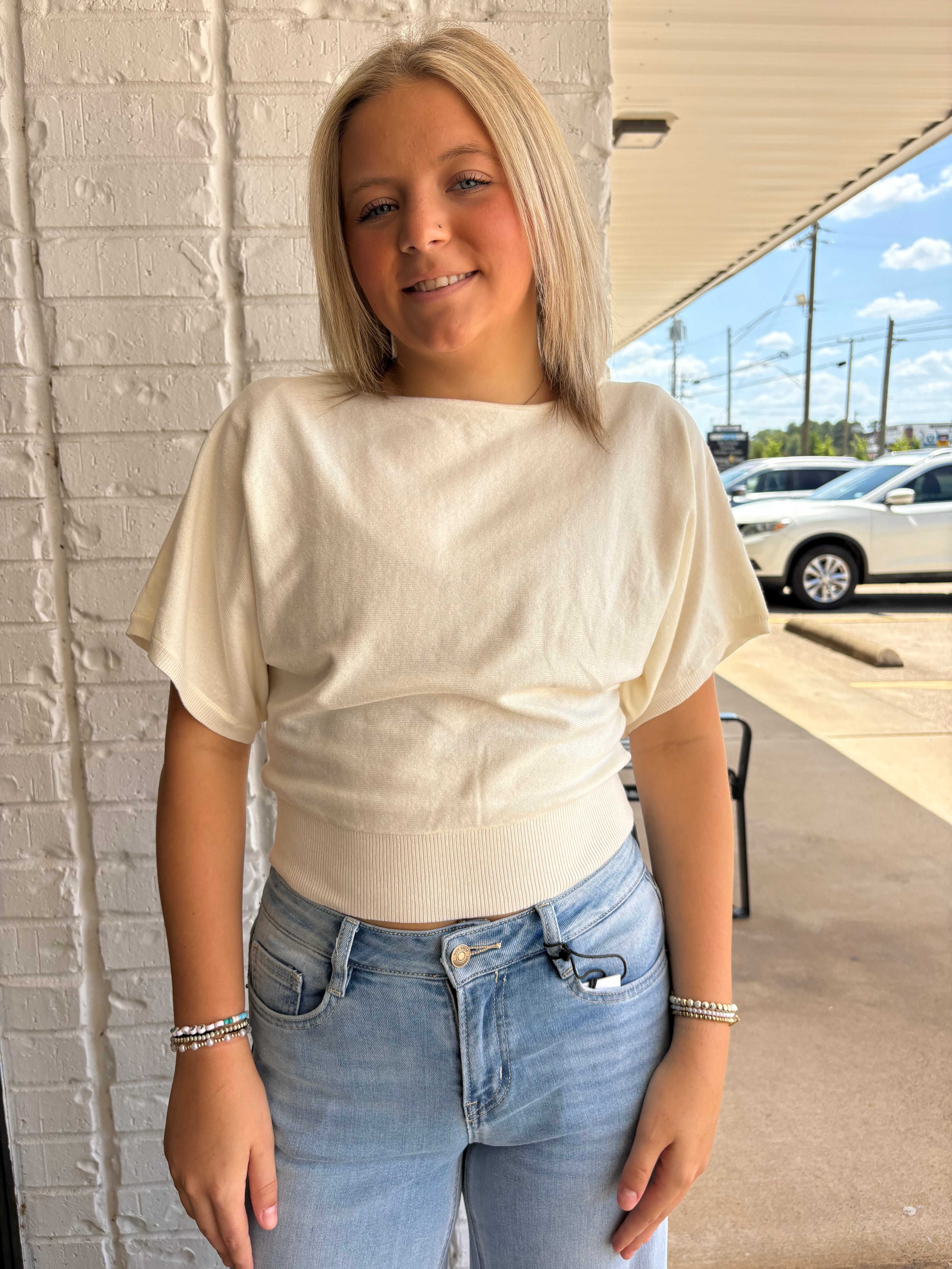 Boat Neck Sweater Top